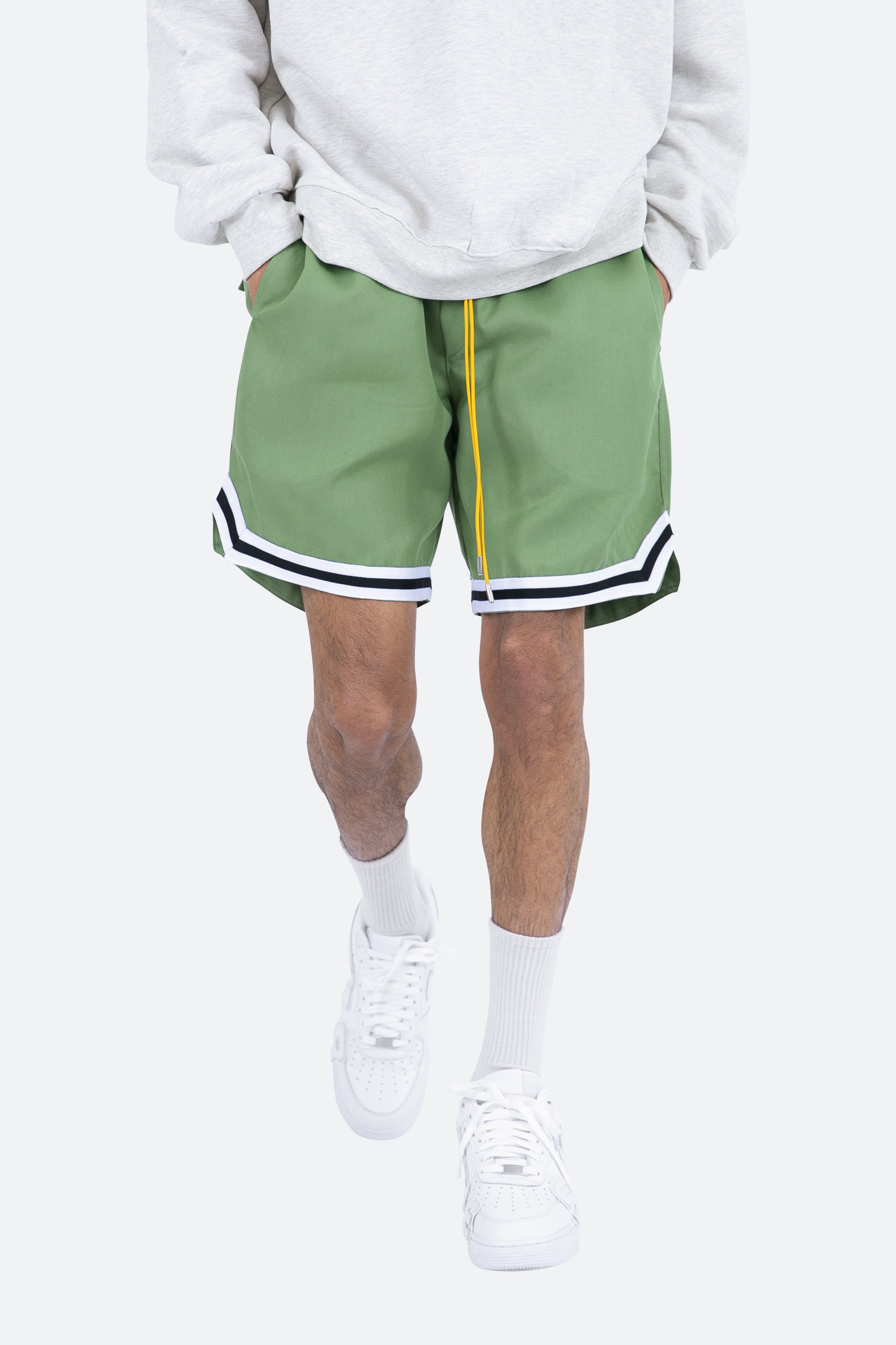Poly Cotton Walking Shorts - Olive