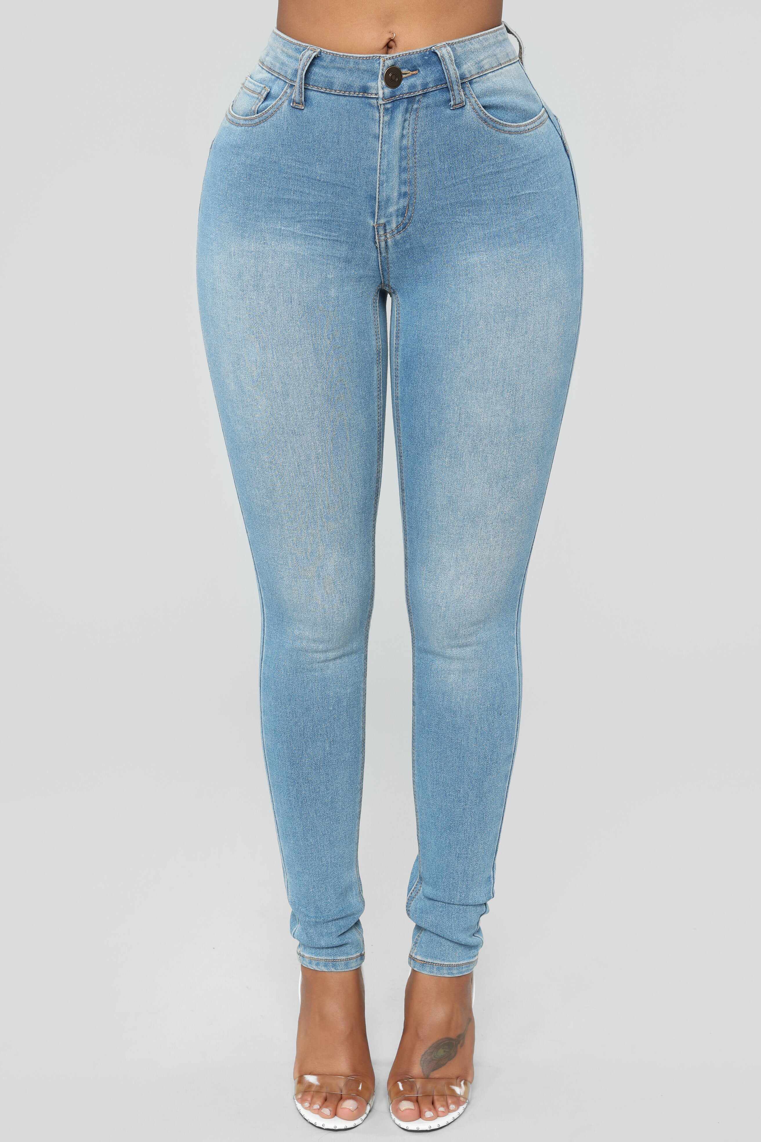 Wifey High Rise Booty Lifter Jeans - Light Blue Wash