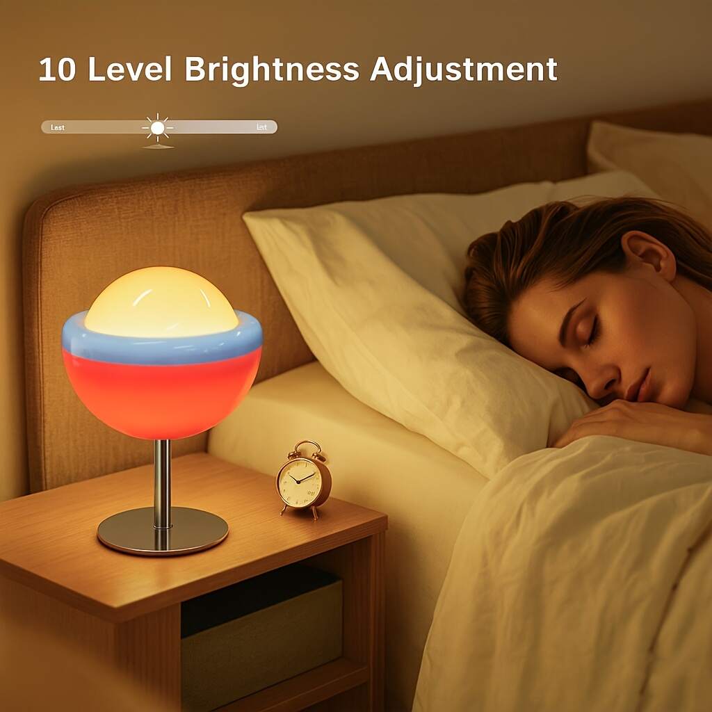 USB Desk Lamp - Soft and playful design, continuous dimming, tri-color lighting, suitable for bedroom, study or dining room, perfect for Christmas and Valentine's Day gifts, modern bedside night light