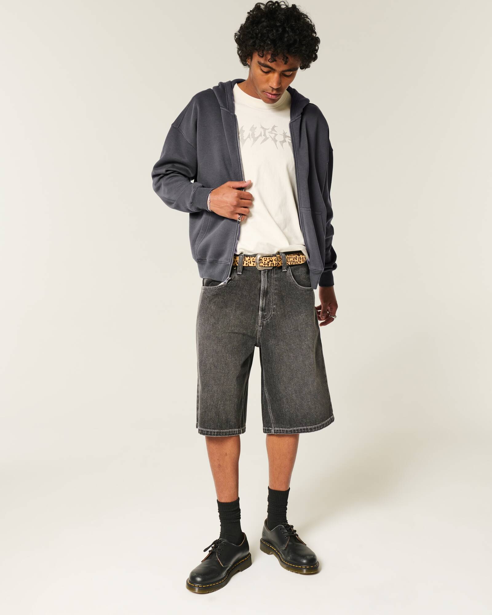 Boxy Camo Zip-Up Hoodie