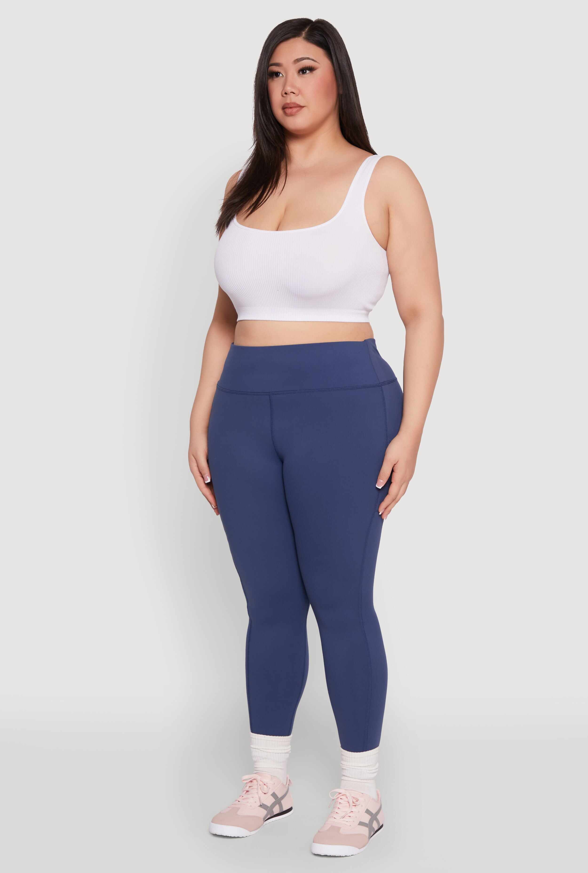Plus Size Snatched High Waisted Cell Phone Pocket Leggings
