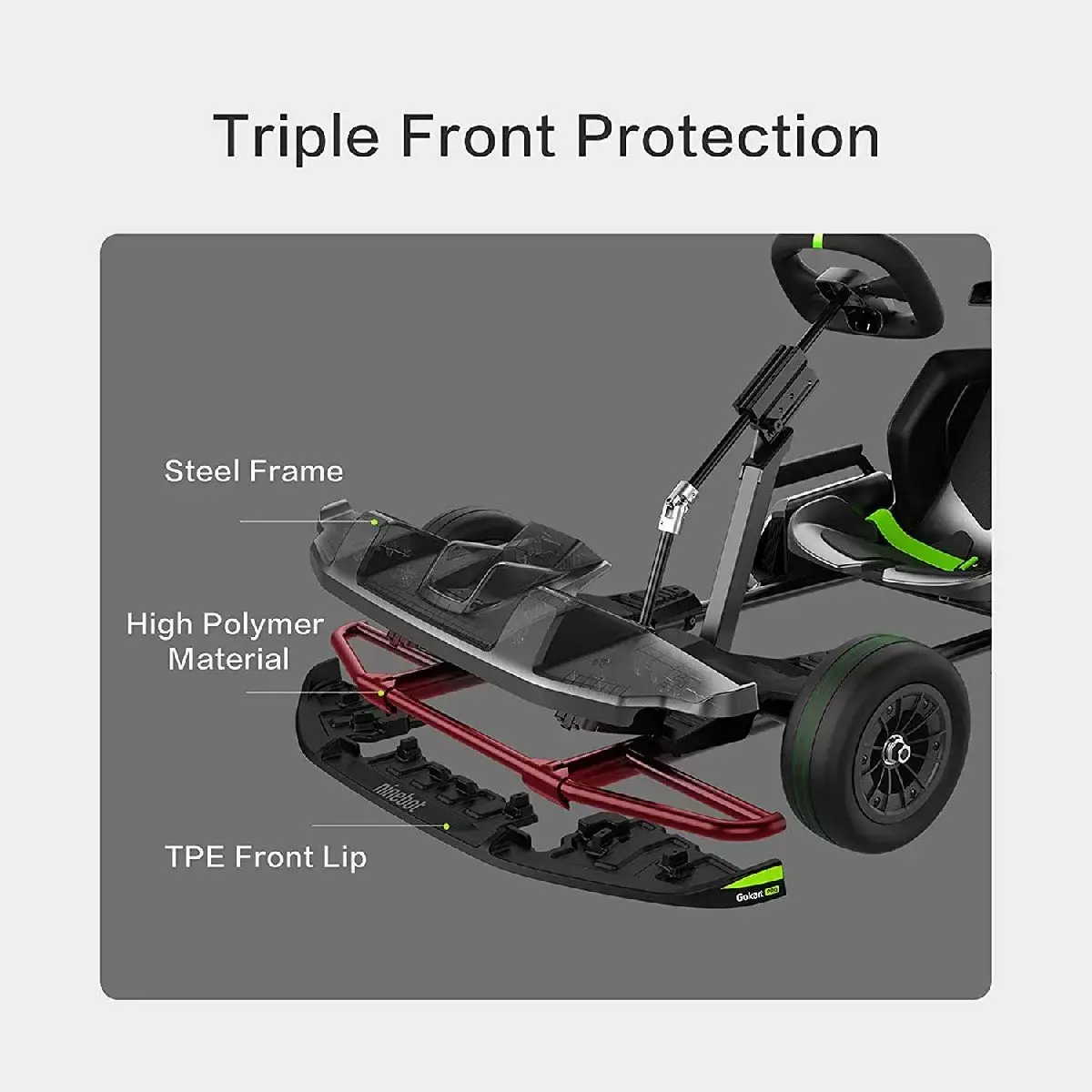 Outdoor Race Pedal Go Karting Car for Kids and Adults, Adjustable Length and Height
