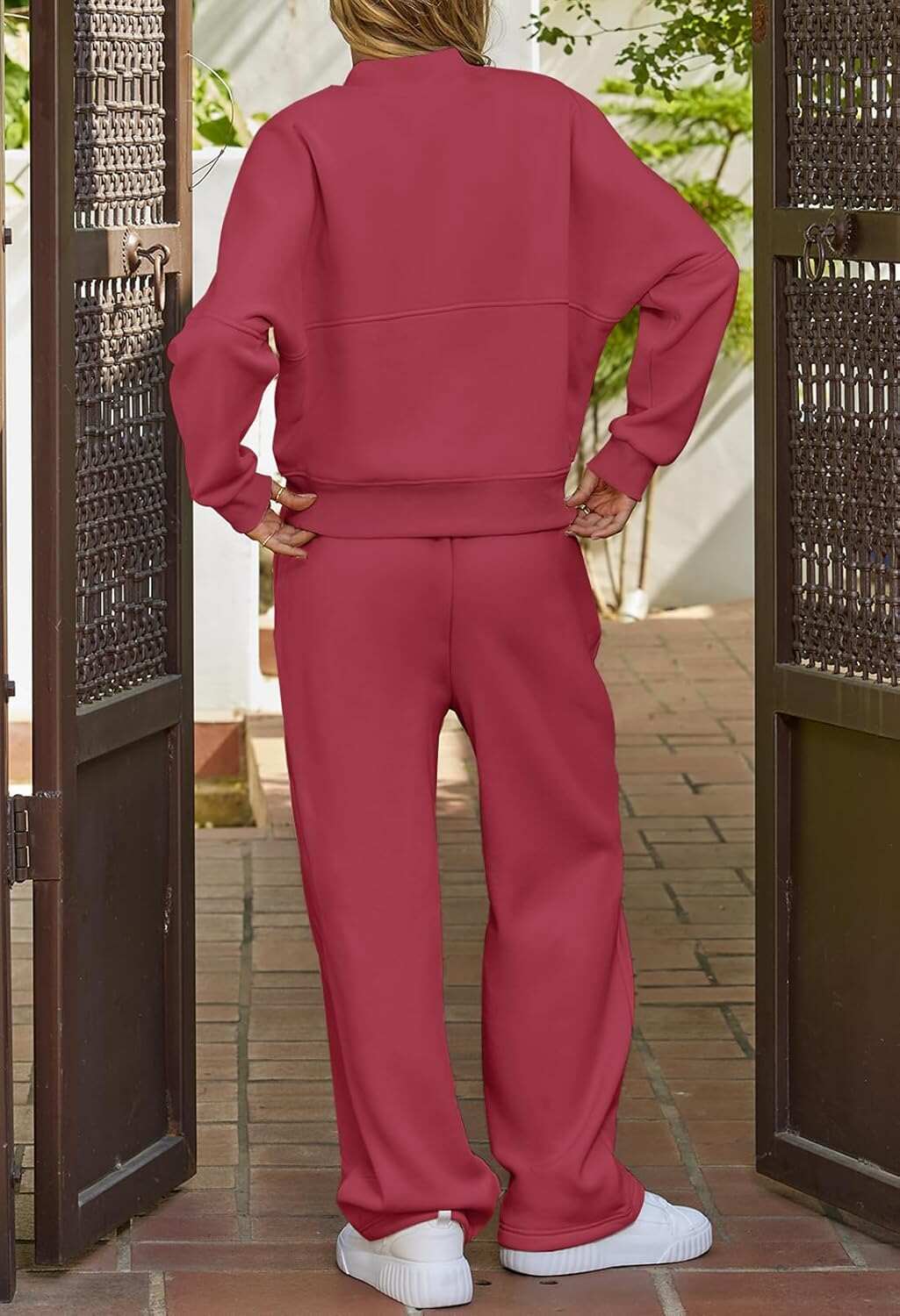 Spring Sale🔥Women's Fall 2 Piece Sweatsuits Set Long Sleeve Zip Up Sweatshirt Wide Leg Sweatpants Lounge Sets