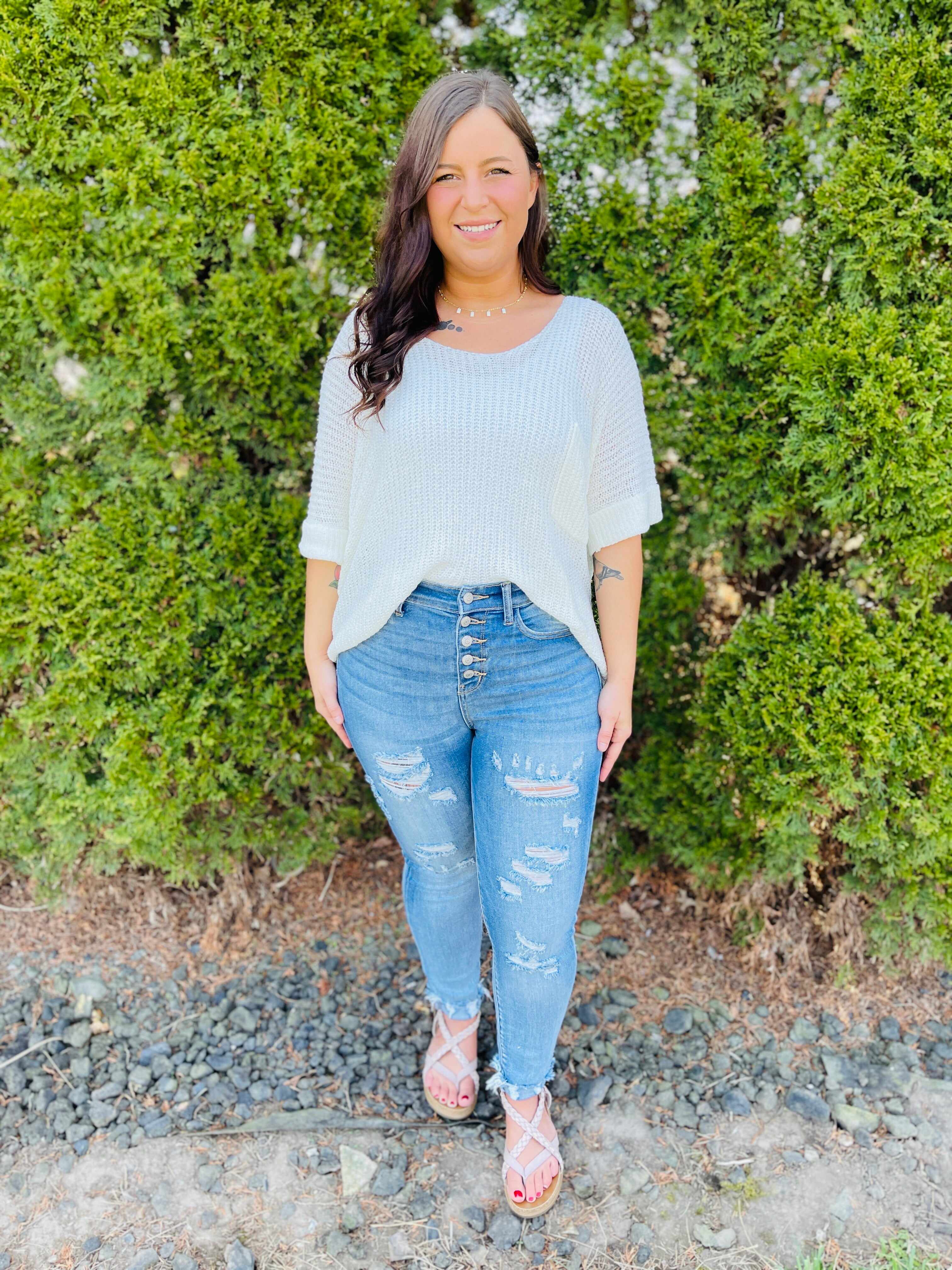 RESTOCK! PLUS/REG Cute As A Button Fly Skinny Jeans
