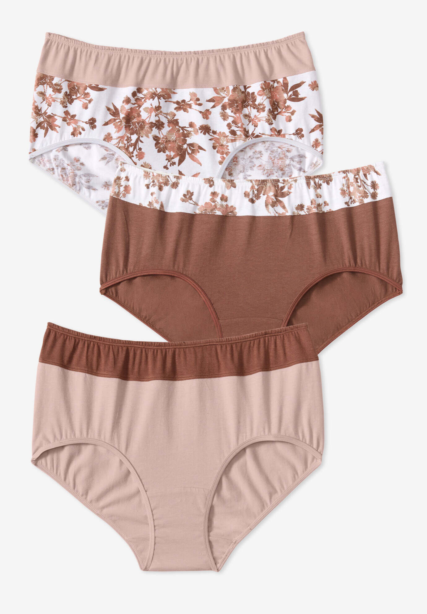 Cotton 3-Pack Color Block Full-Cut Brief