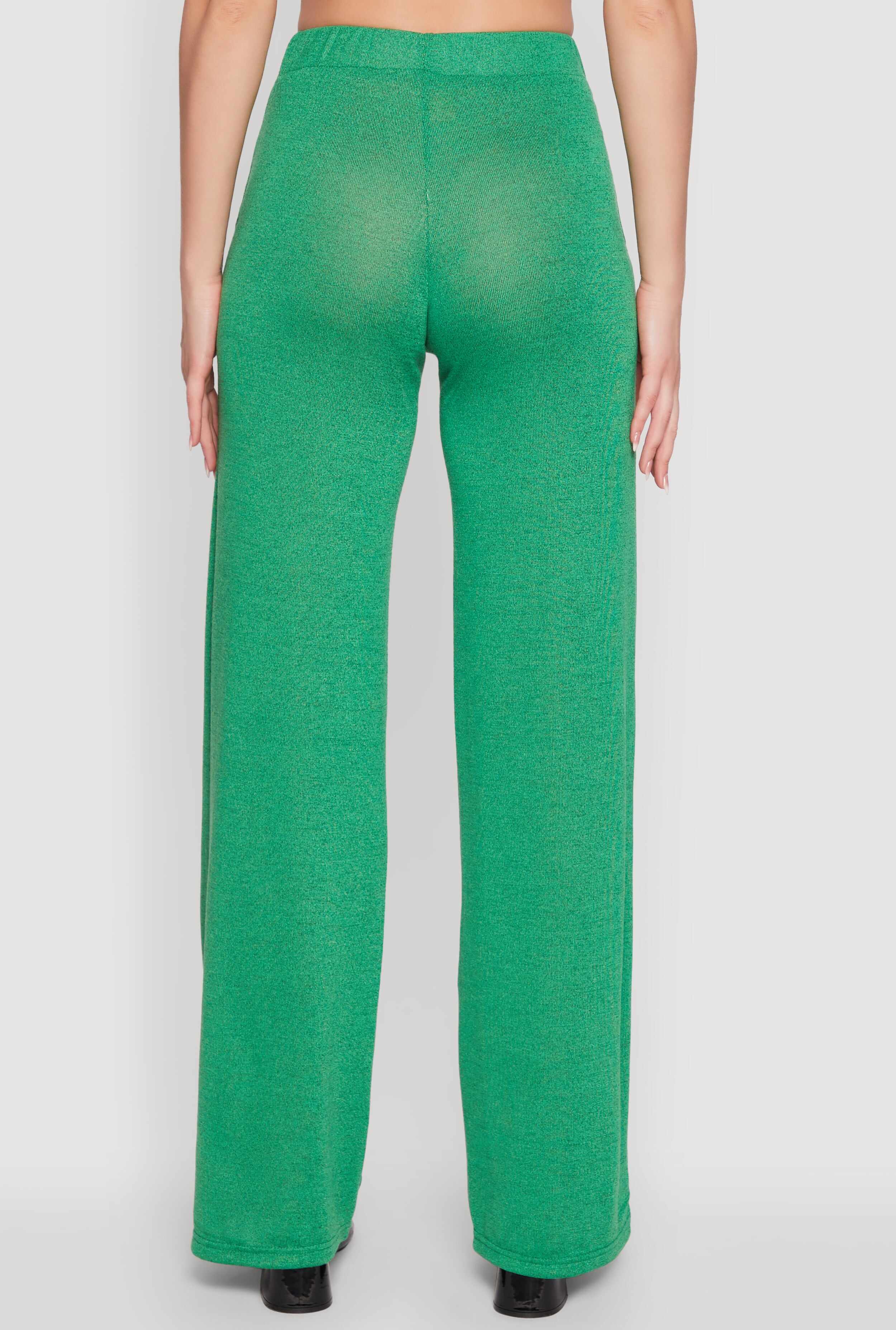 Daisy High Waisted Wide Leg Brushed Knit Pants