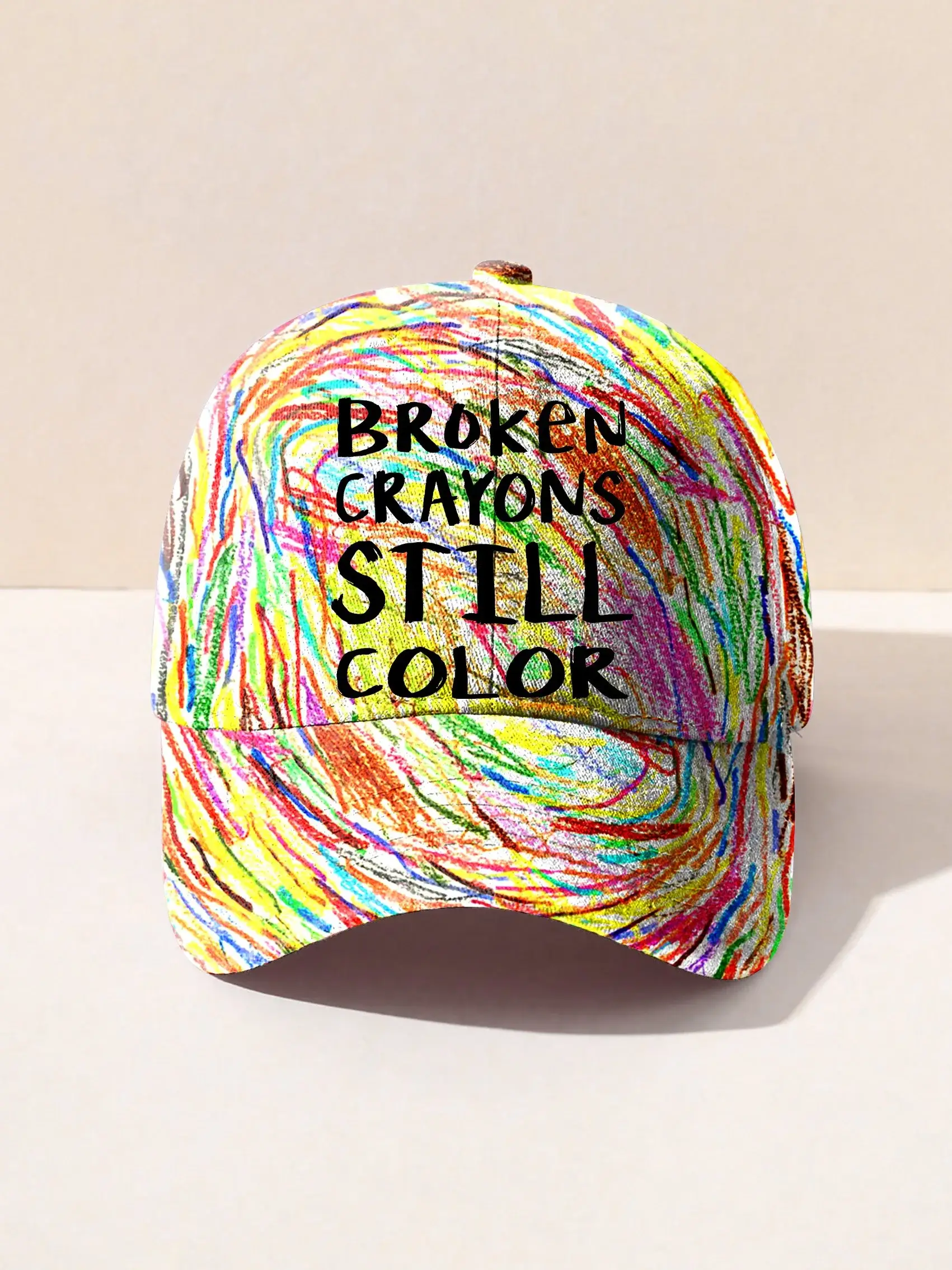 Mental Health Awareness Broken Crayons Still Color Encourage Print Casual Hats