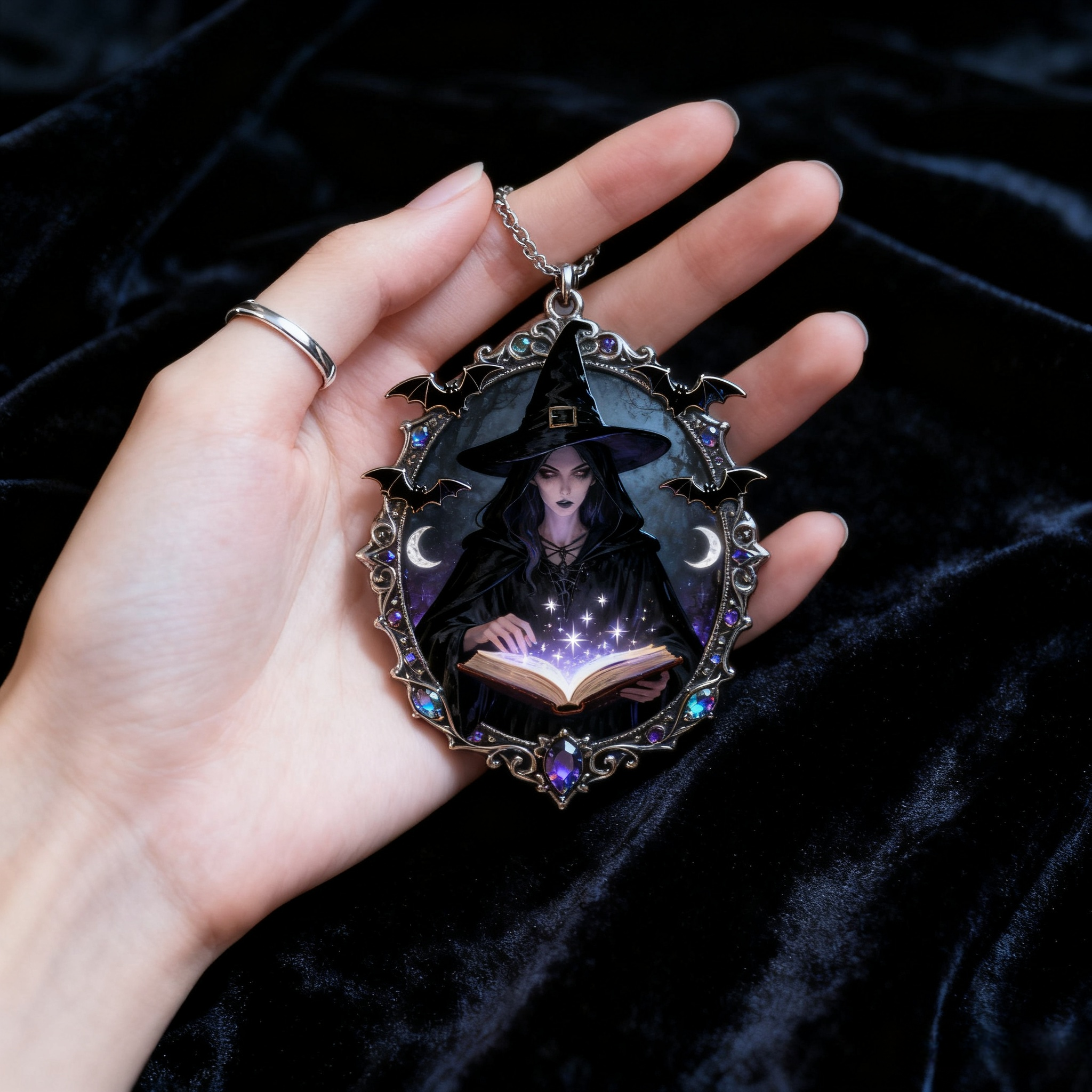 Mysterious Enchanting Witch Pendant Ornament