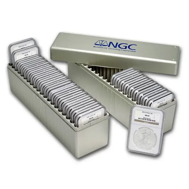 1986-2024 American Silver Eagle 40-pc Set NGC MS69 (2 New NGC Boxes)