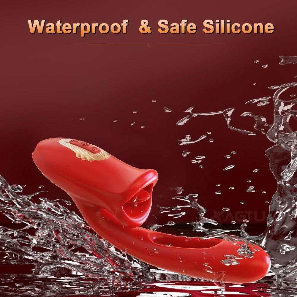 Powerful Tongue Licking Dildo Vibrator – G-Spot & Clitoris Stimulator