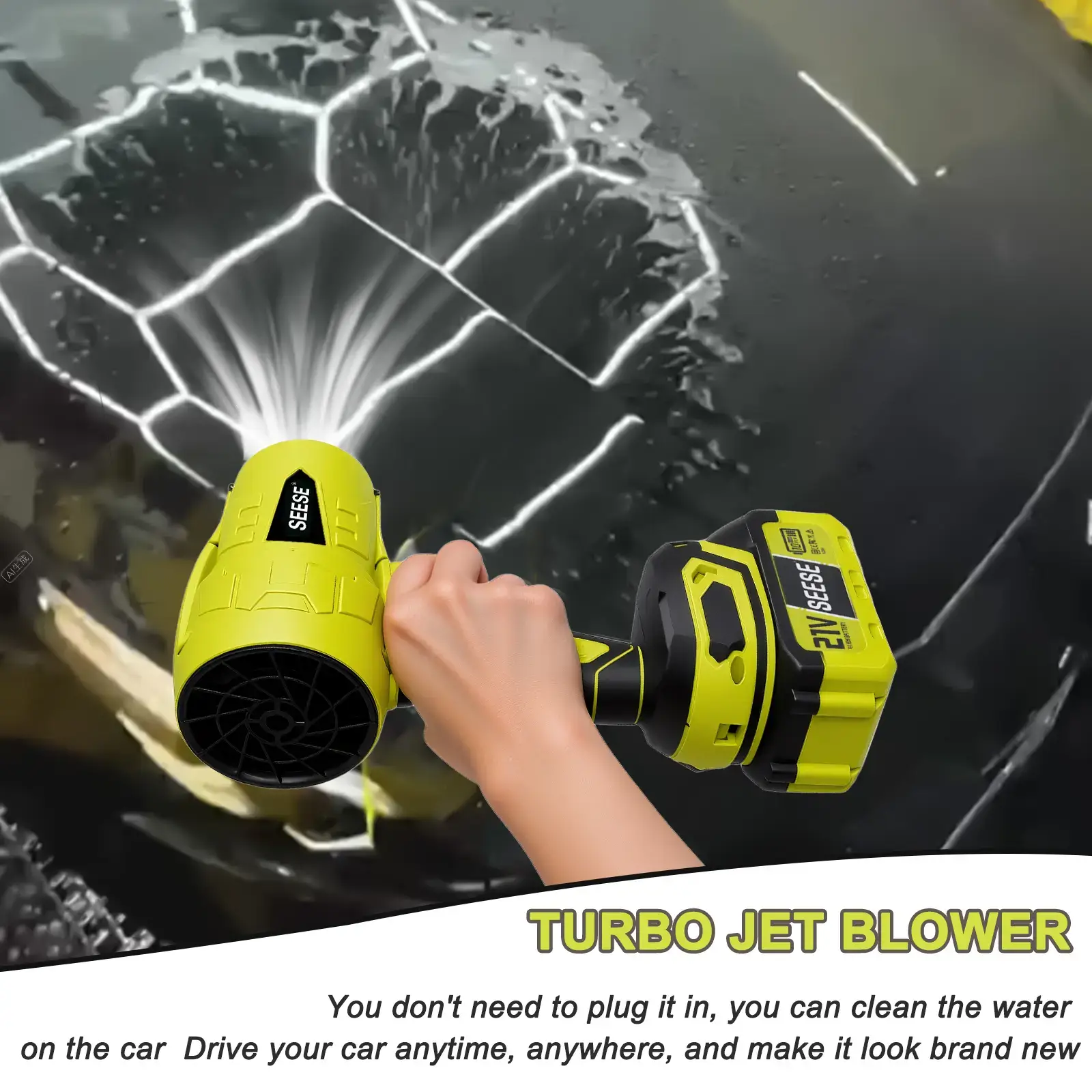 Turbo Jet Blower,Leaf Blower, Violent Turbo Fan, Pure Copper Motor,Car Drying After Wash, Handheld Snow Blower,Cordless Turbo Power Air Duster,Home Improve,Garden Mainte Holiday gifts