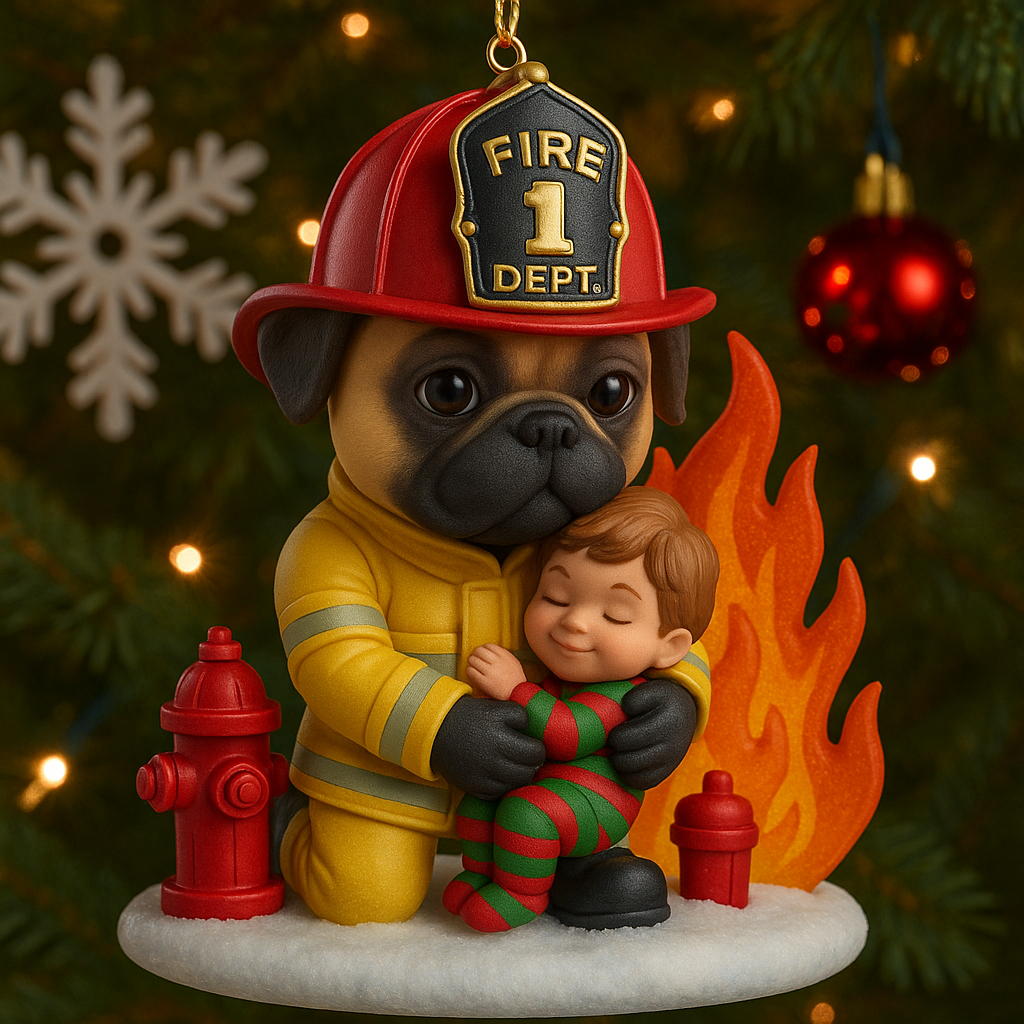 Brave Paws Firefighter Ornament Collection 2025