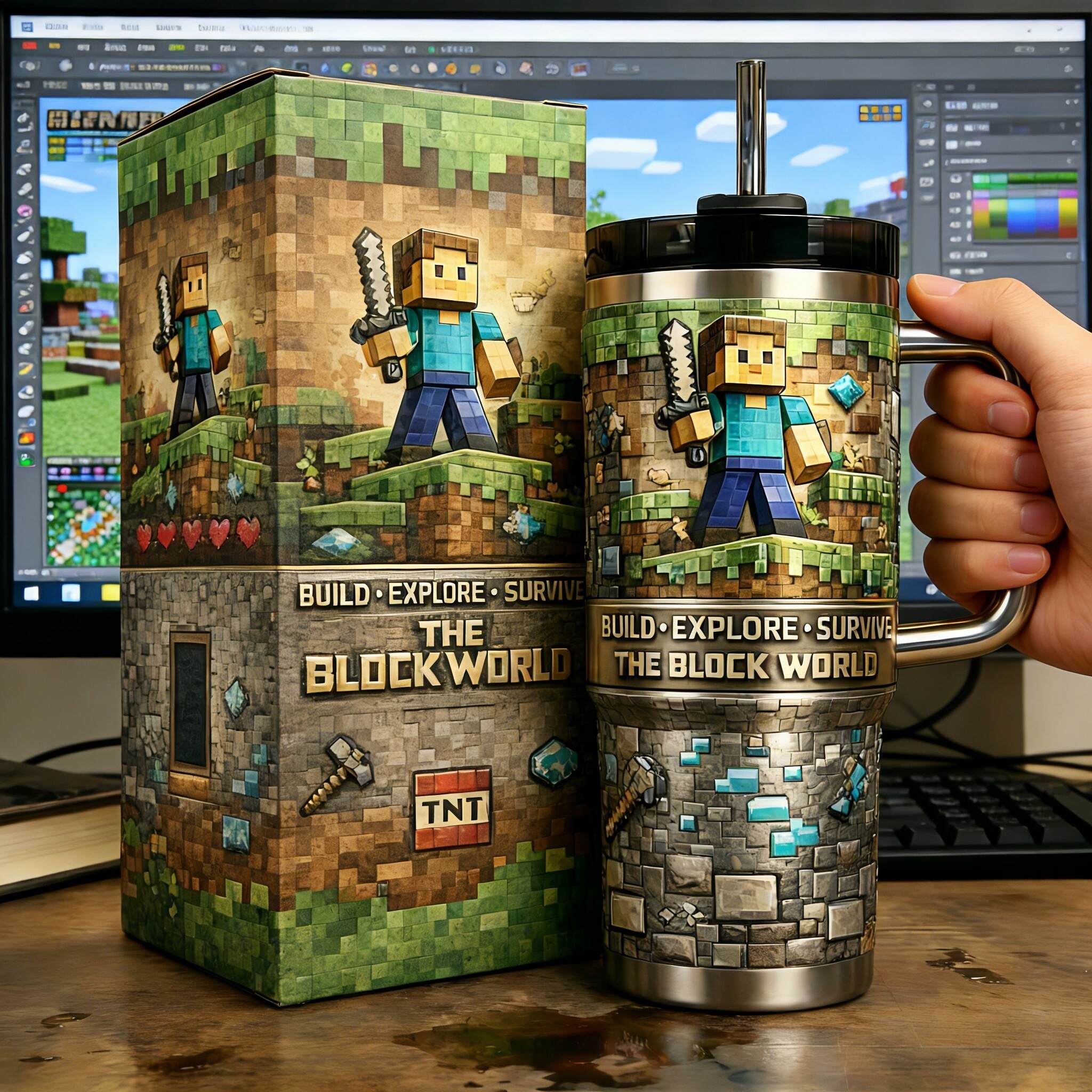 🧱 Block World Collector’s Adventure Tumbler
