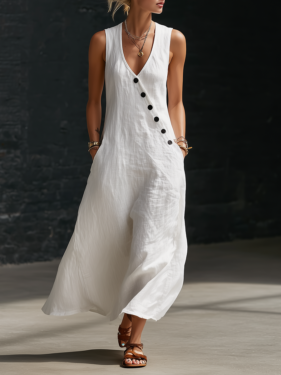 🔥Summer Arrivals🌟Minimalist And Cozy Button-up Dress