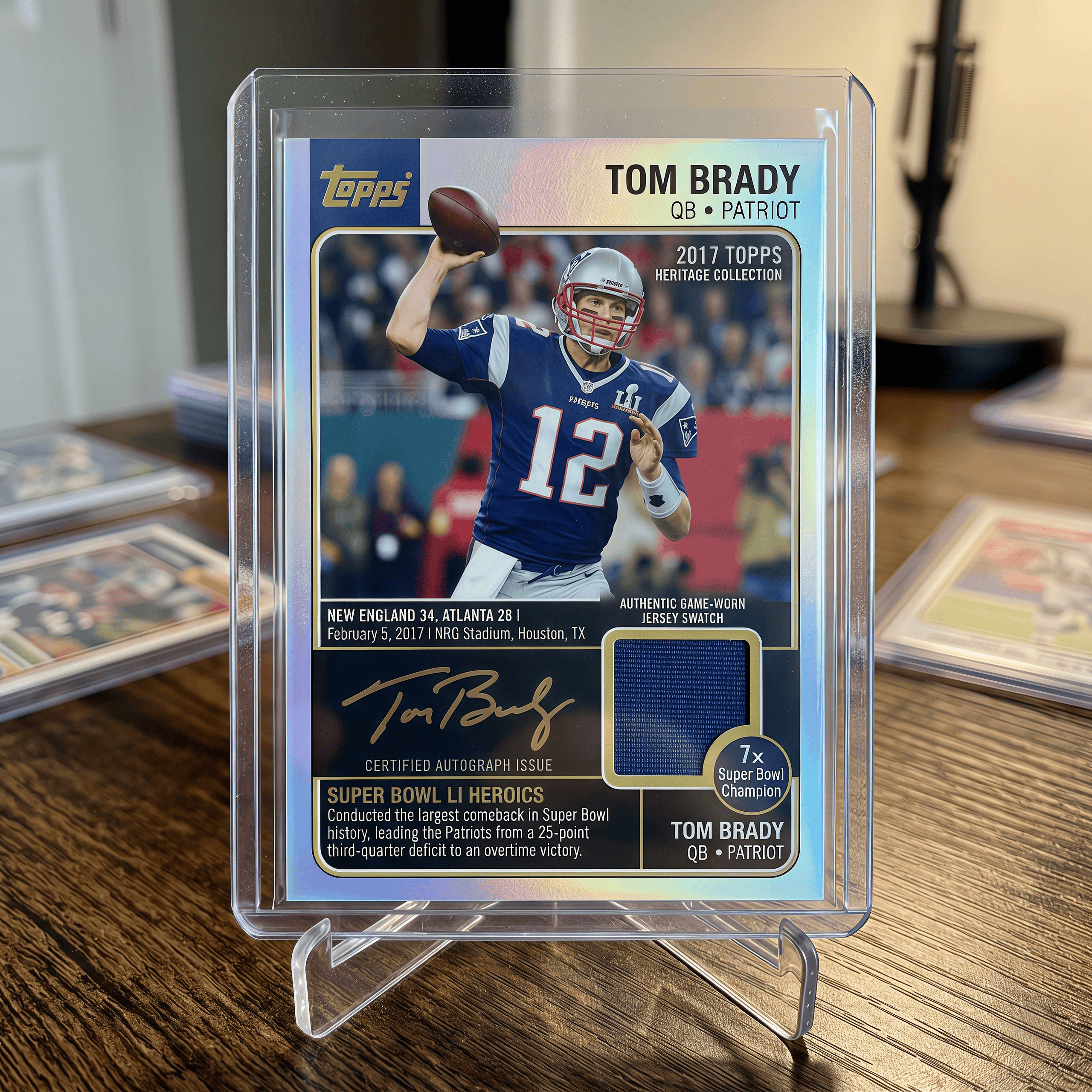 Tom Brady 2017 Topps Heritage Collection Signed Jersey Card