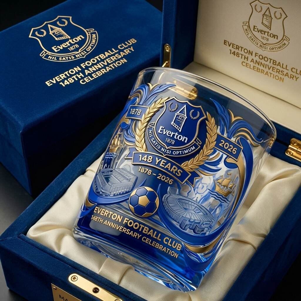 Everton Football Club 148th Anniversary Whisky Glass