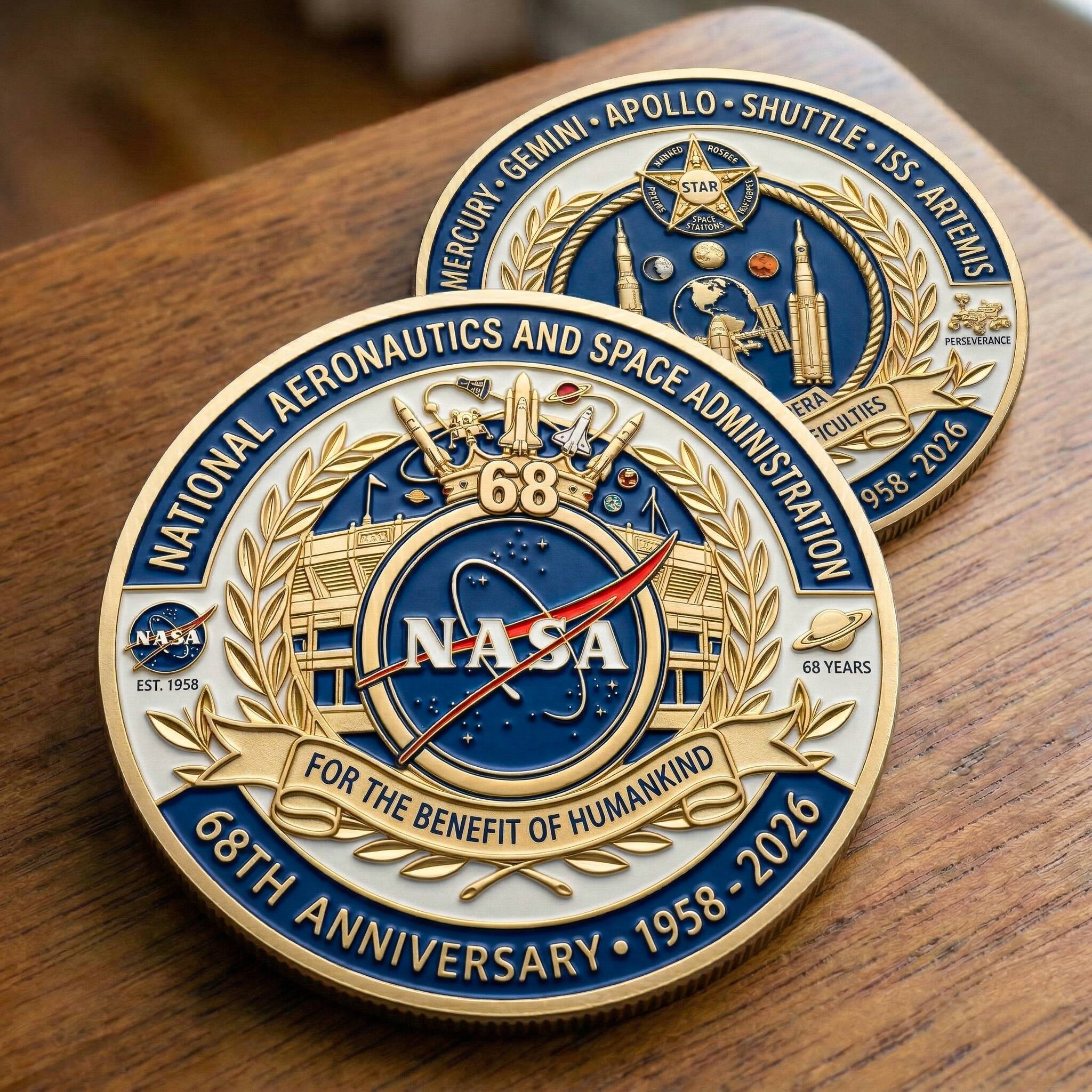 NASA 68th Anniversary Coin