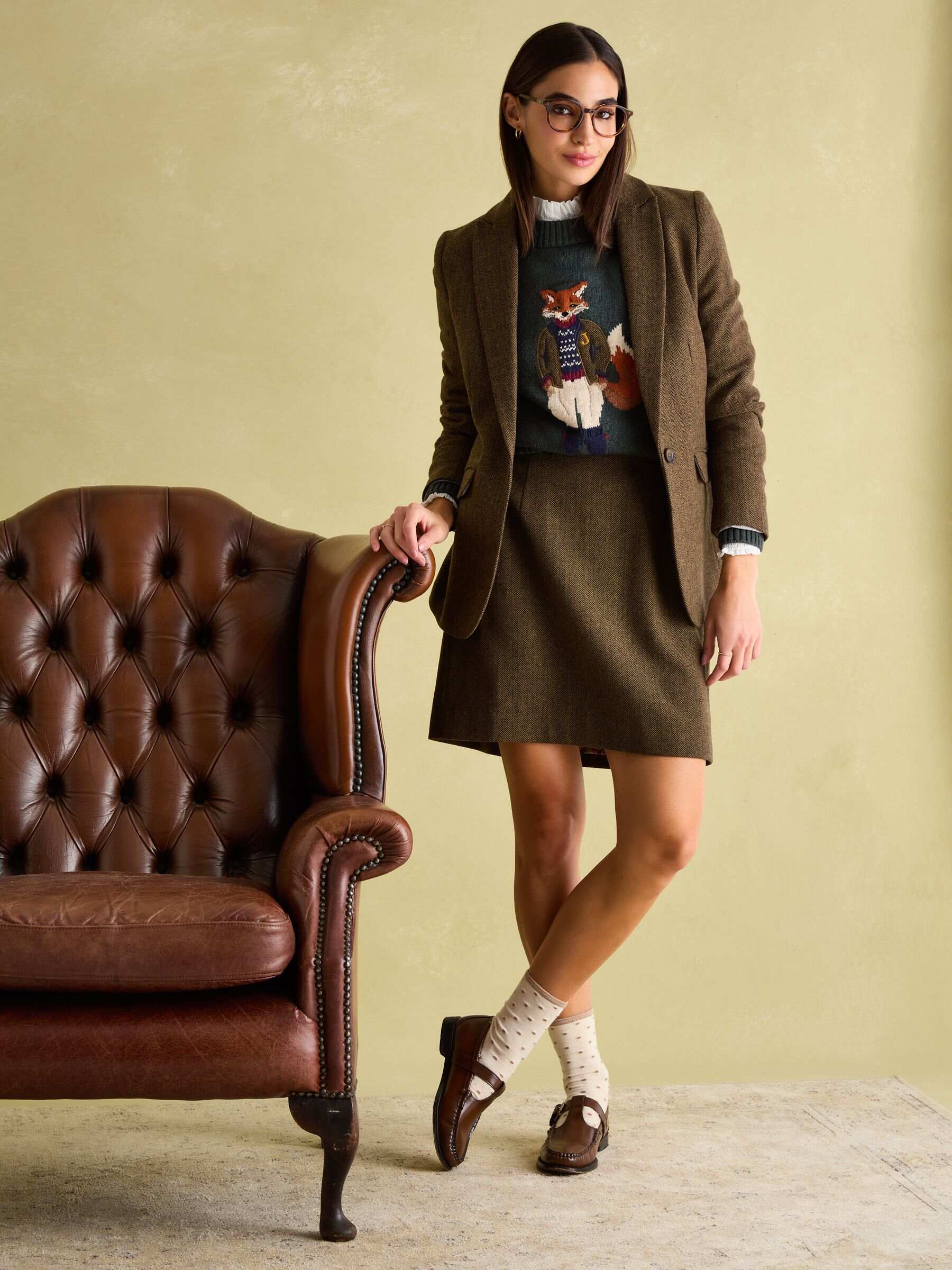 Bramble Brown Tweed Skirt