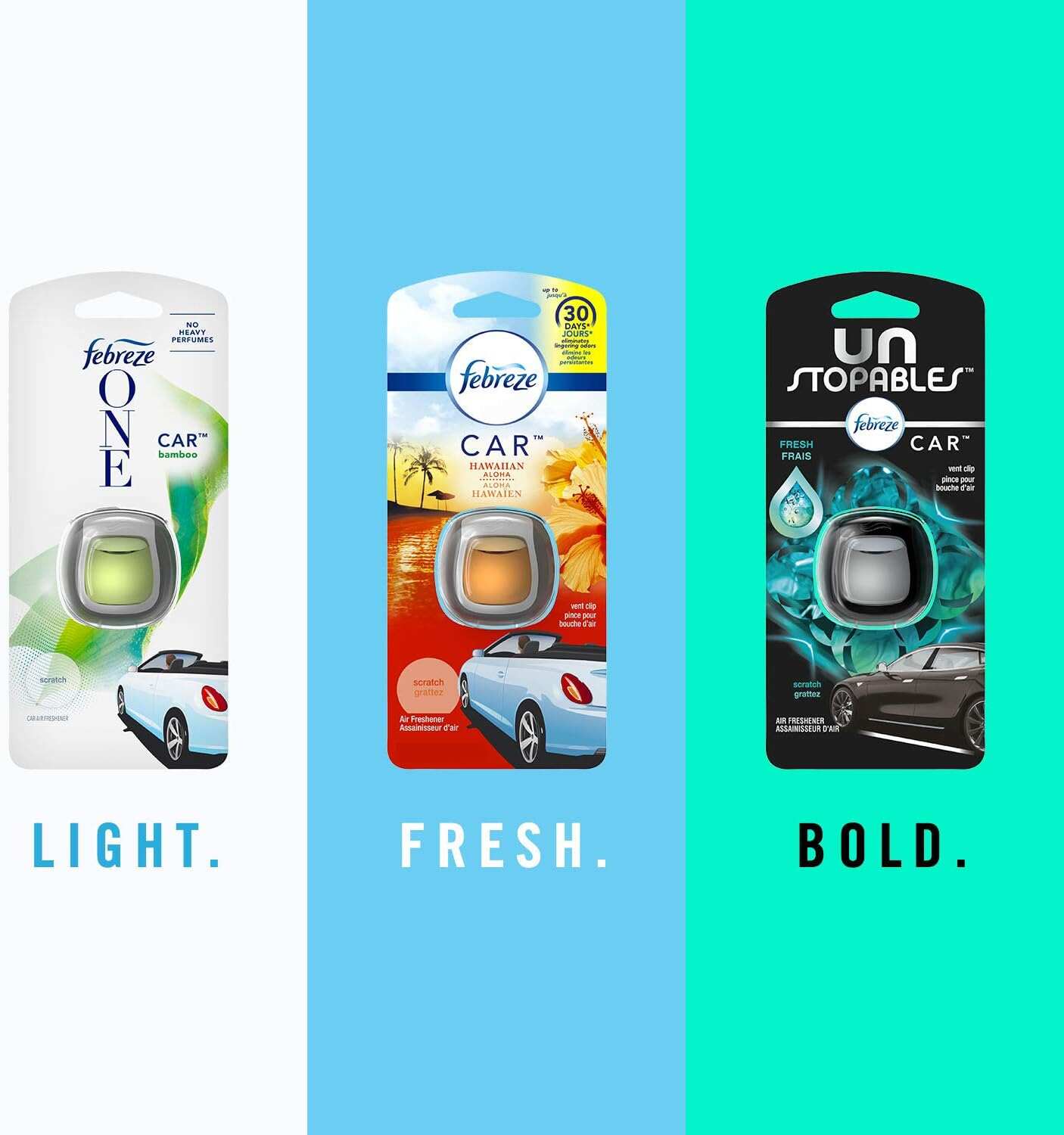 Febreze Car Air Fresheners, New Car Scent, Odor Eliminator for Strong Odors Car Vent Clips (2 Count)