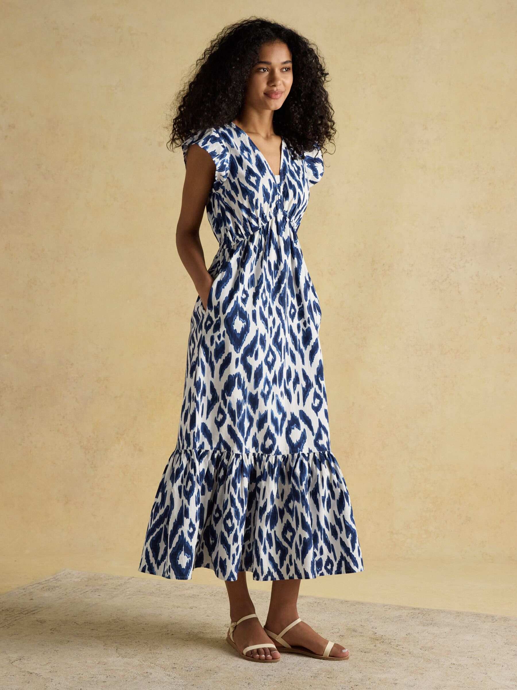 Winnie Green Frill Shoulder Dress