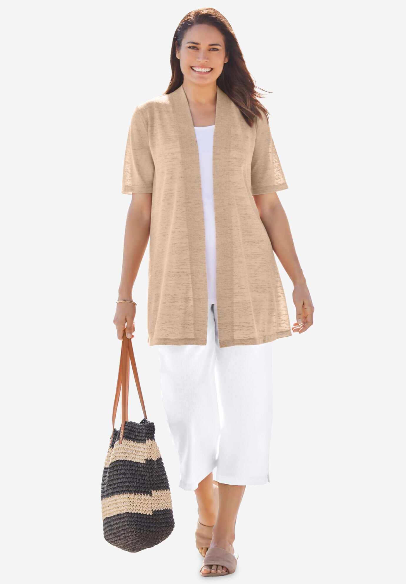 Lightweight Open Front Cardigan