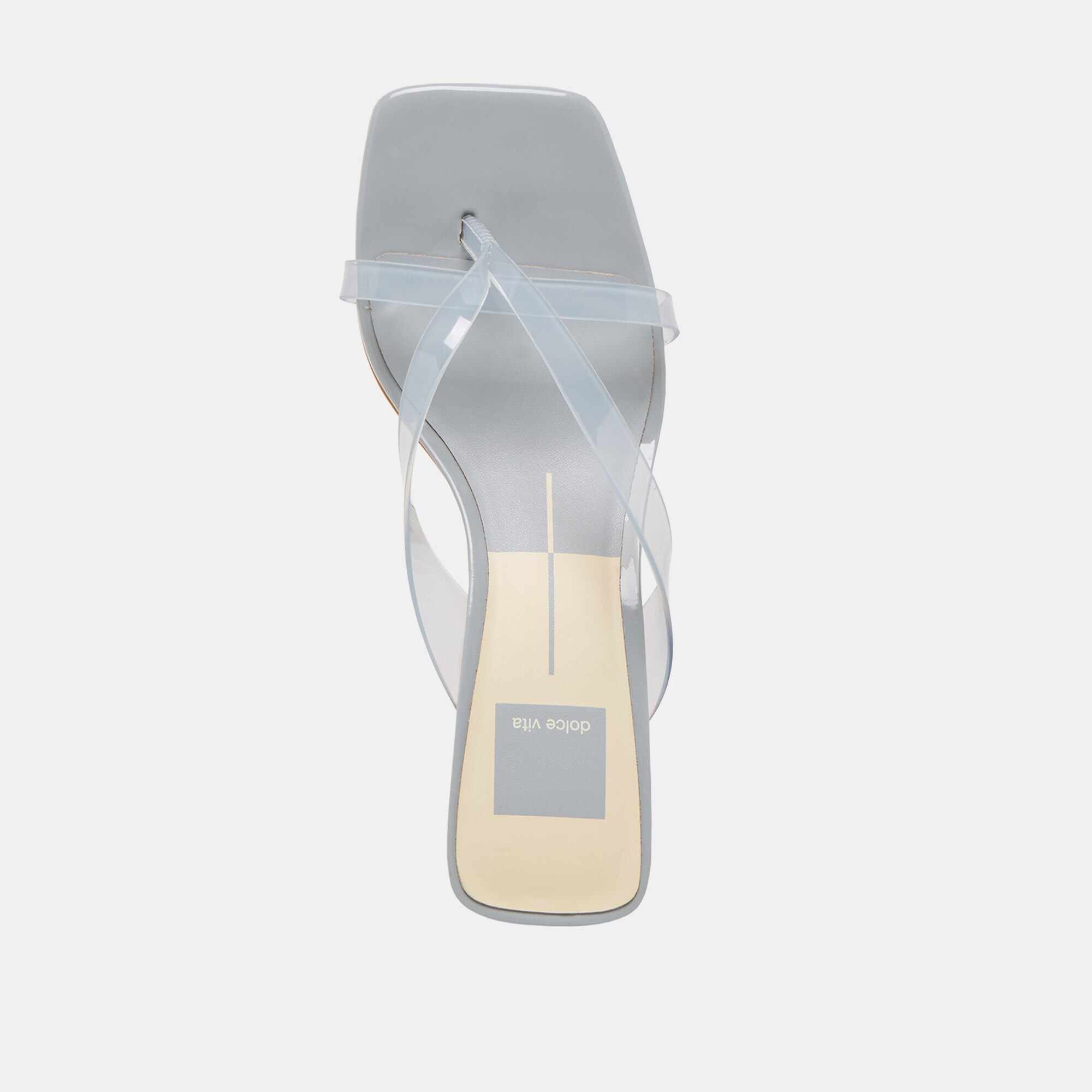 BREVEL VINYL WIDE HEELS DUSTY BLUE JELLY