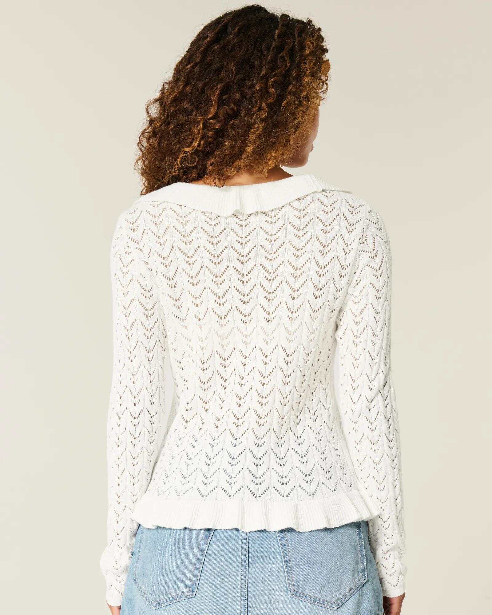 Ruffle Tie-Front Cardigan