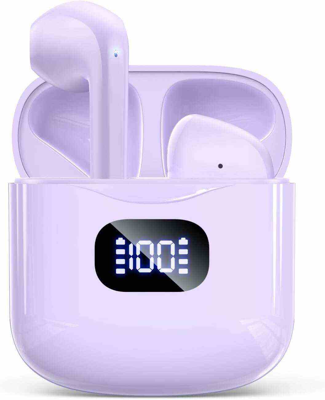 Wireless Earbuds, Bluetooth 5.3 Headphones 40Hrs Playtime with Charging Case, IPX5 Waterproof Stereo in-Ear Earphones with Microphone for iOS Android Cell Phone Sports Workout, Black