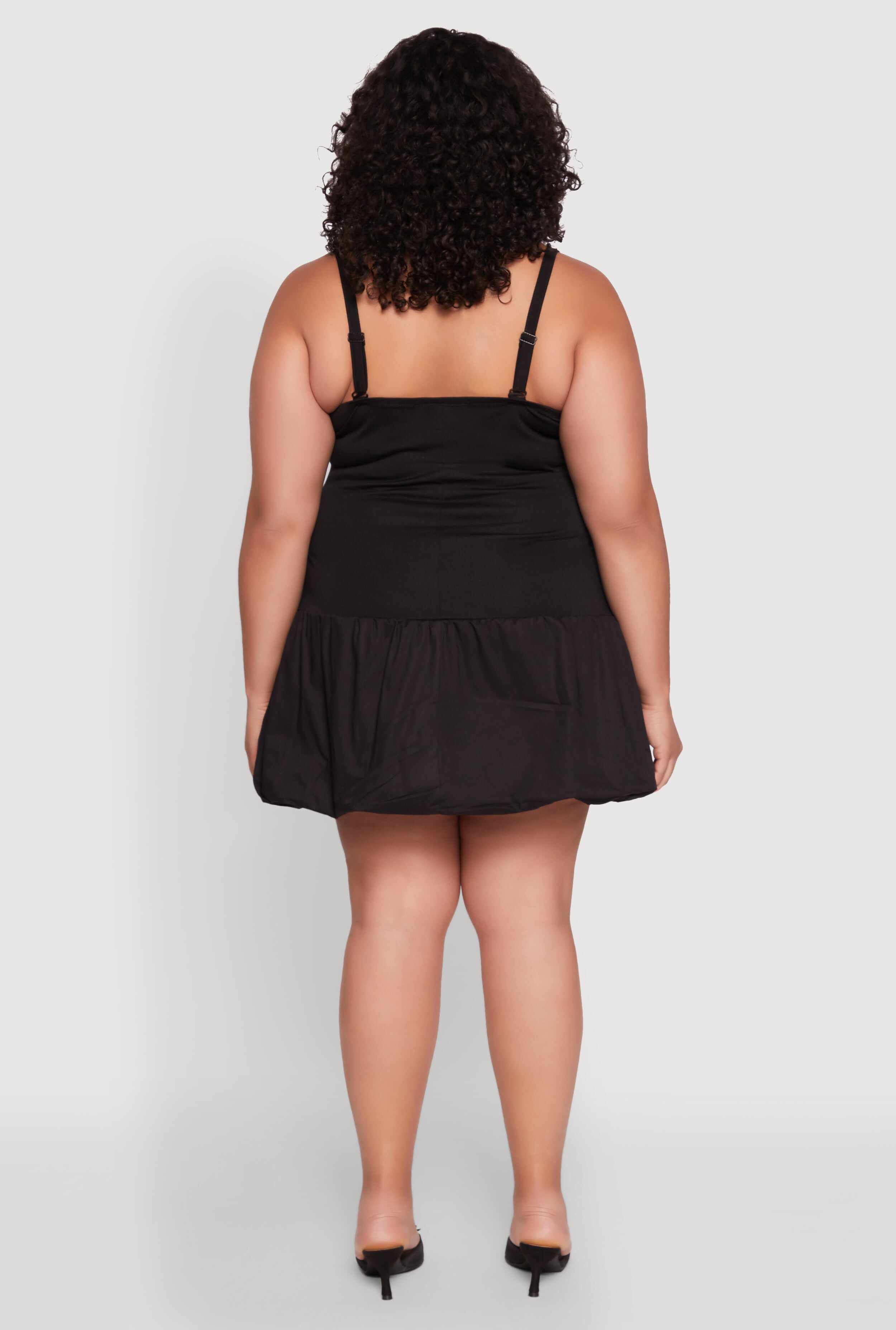 Plus Size Almost Famous Convertible Bubble Hem Dress
