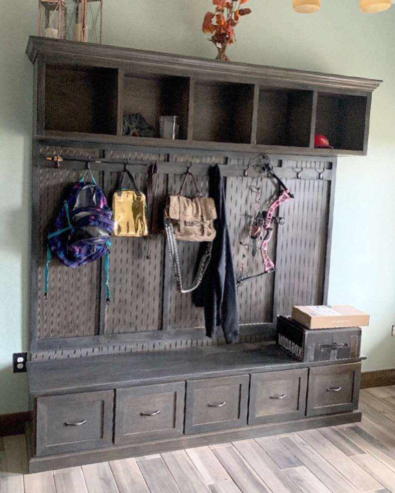 NEW YORK 5-section Mudroom bench with storage