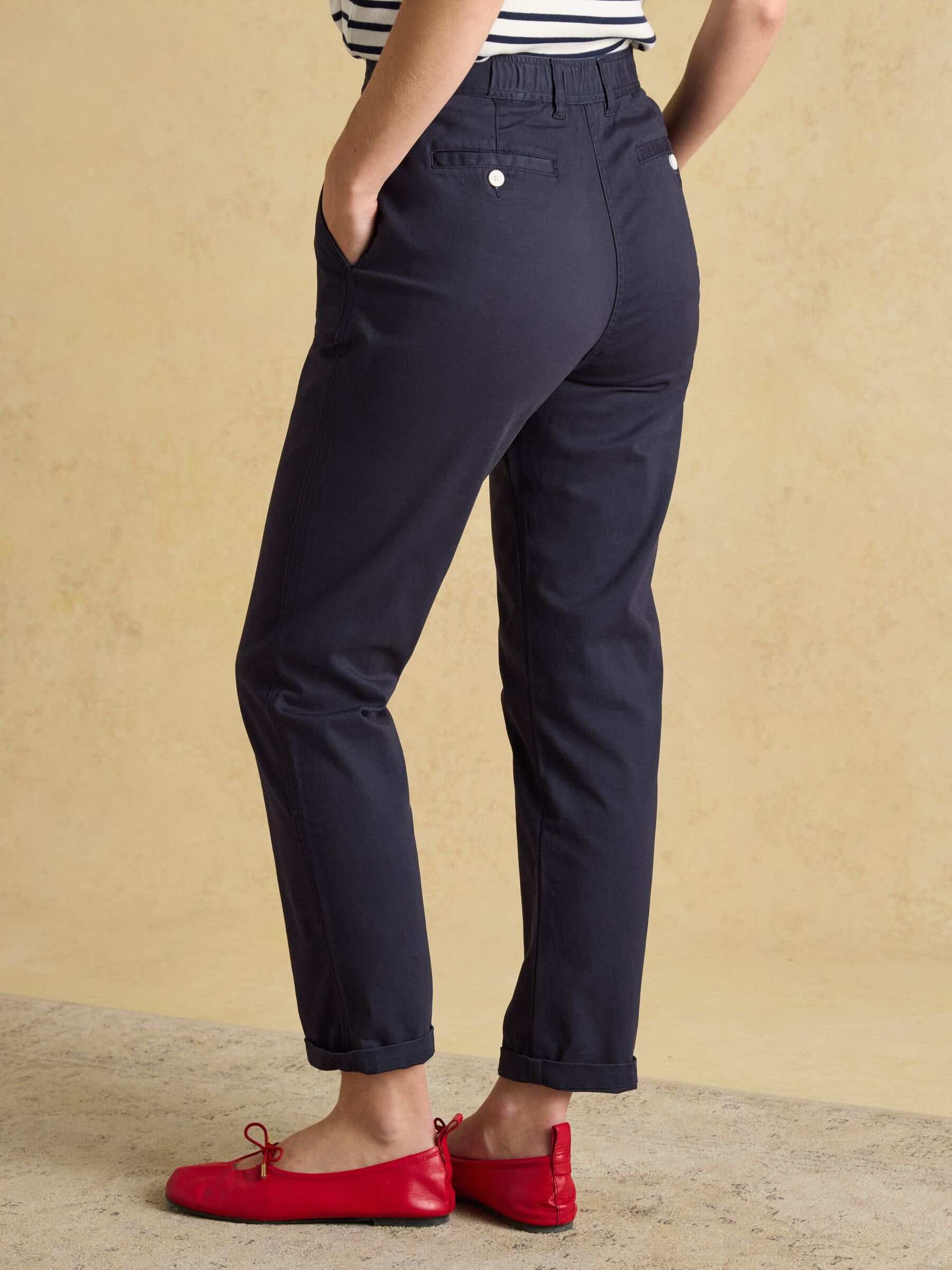 Slim Straight Navy Blue Chino Trousers