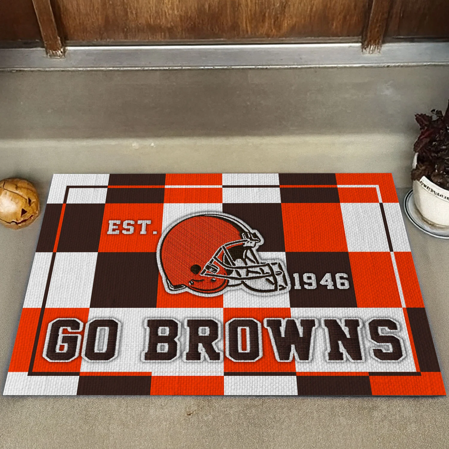 Cleveland Browns | Premium NFL Classic Plaid Doormat NY