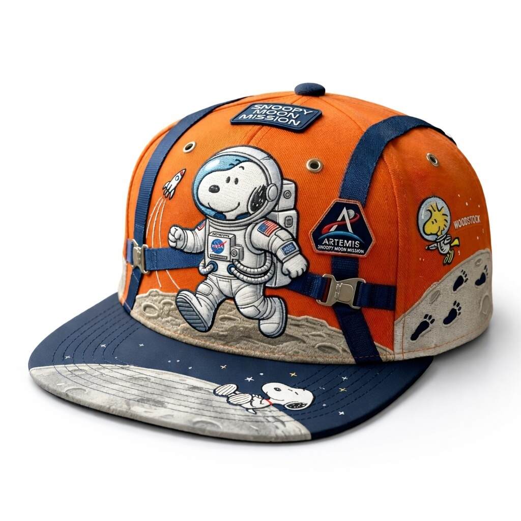 Snoopy Moon Mission Graphic Adjustable Cap