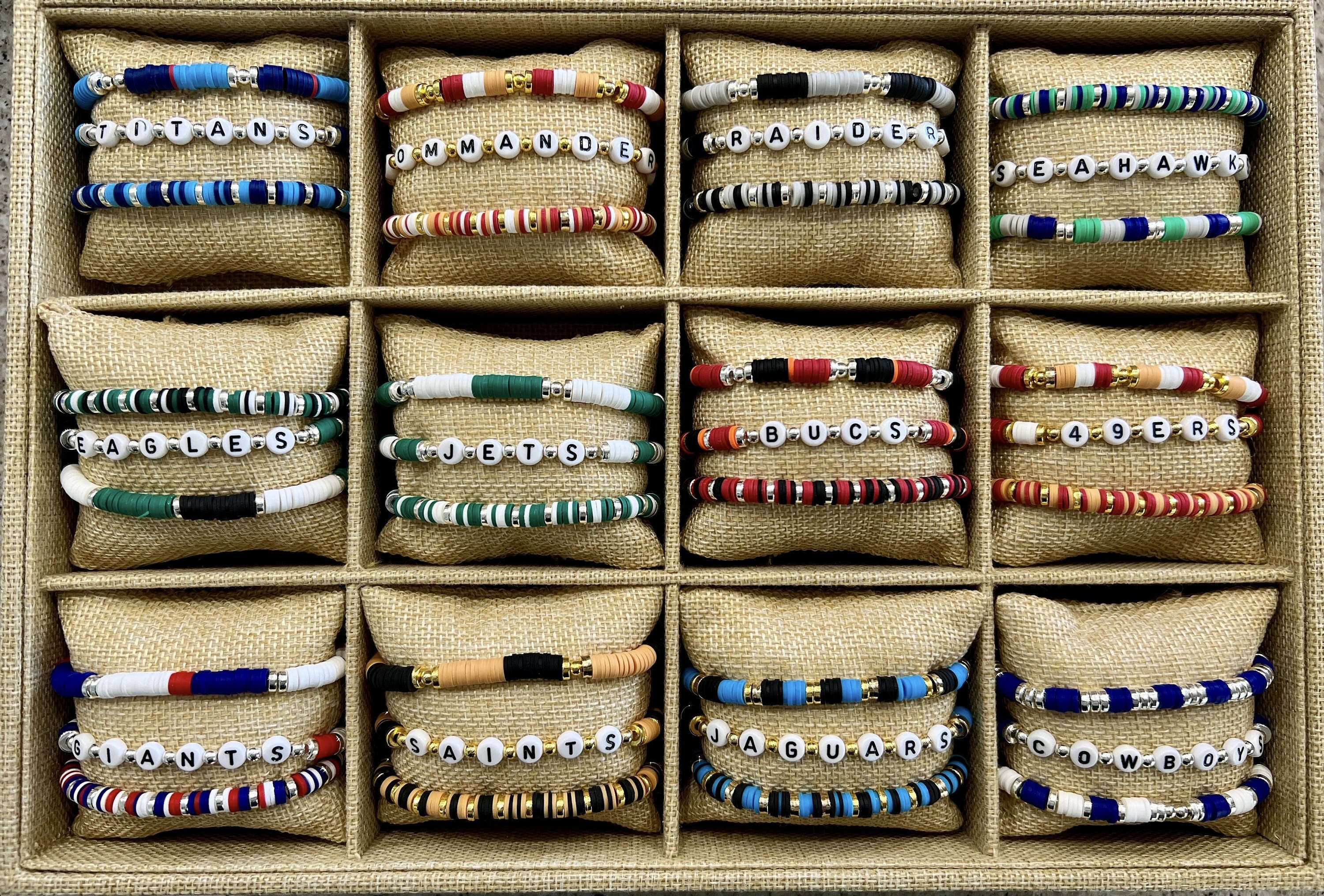 🏈Set of 3 NFL Team Bracelets