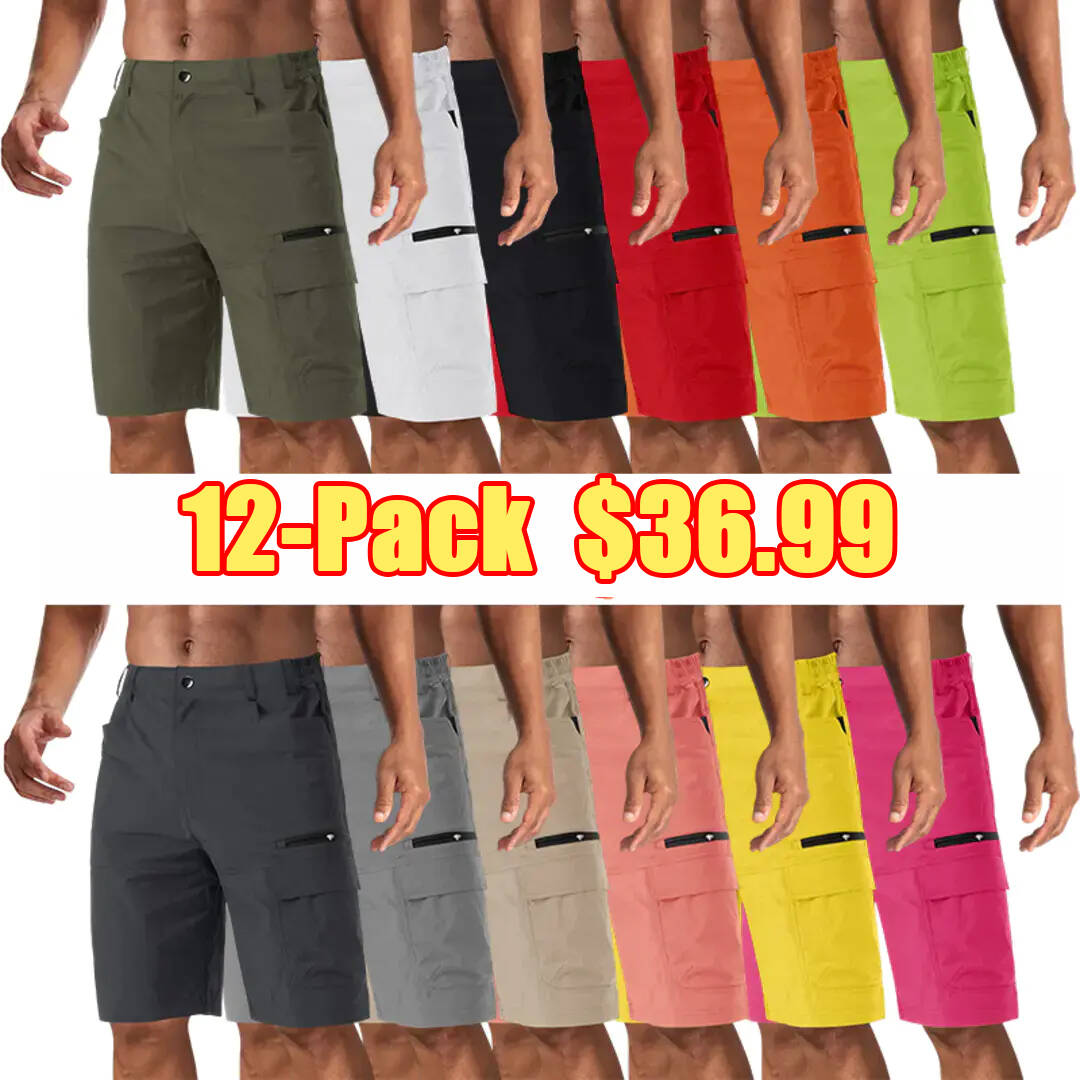 Men's Summer Lightweight Quick-Dry Work Shorts(Pockets on both the front and back)