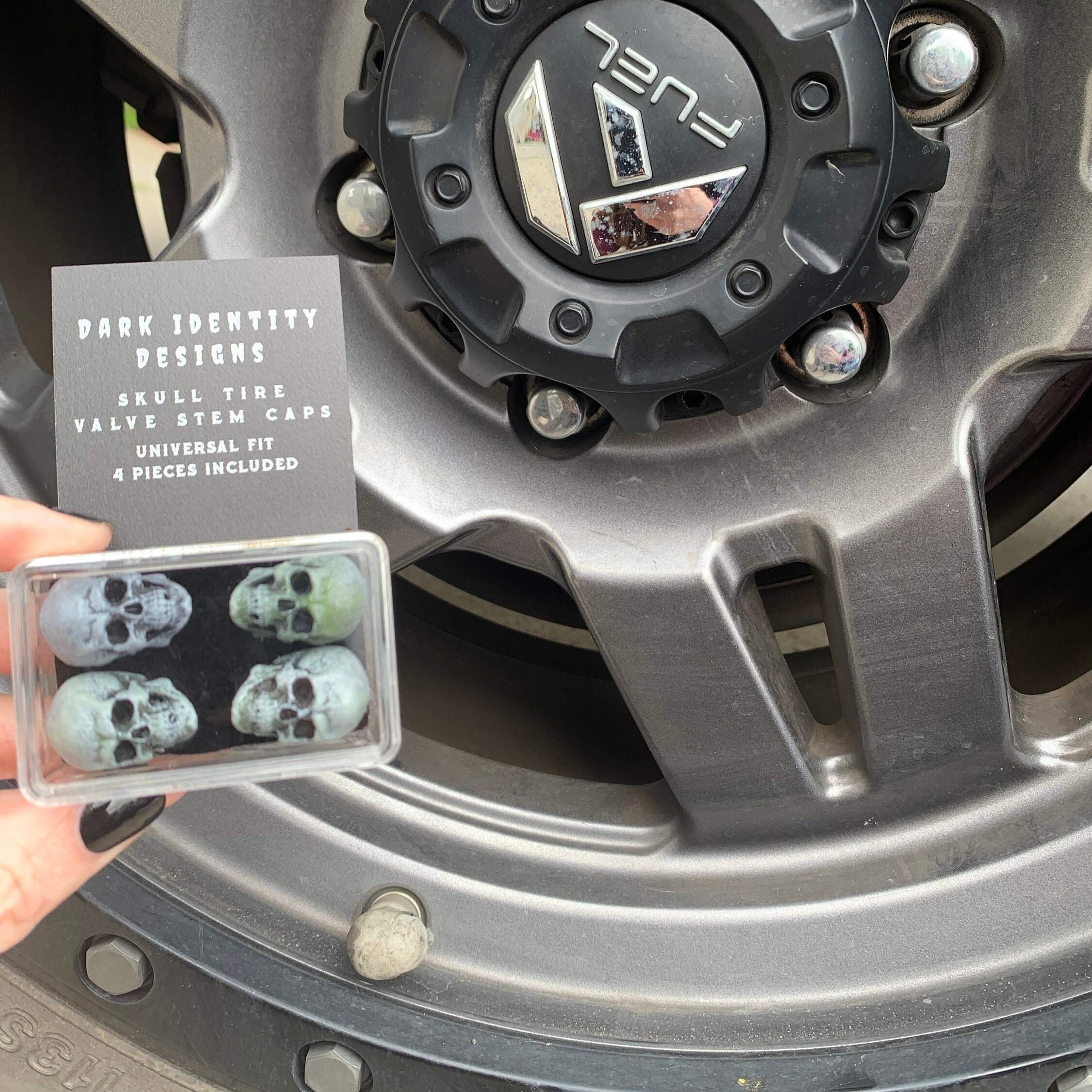 Skull Tire Valve Stem Caps Set