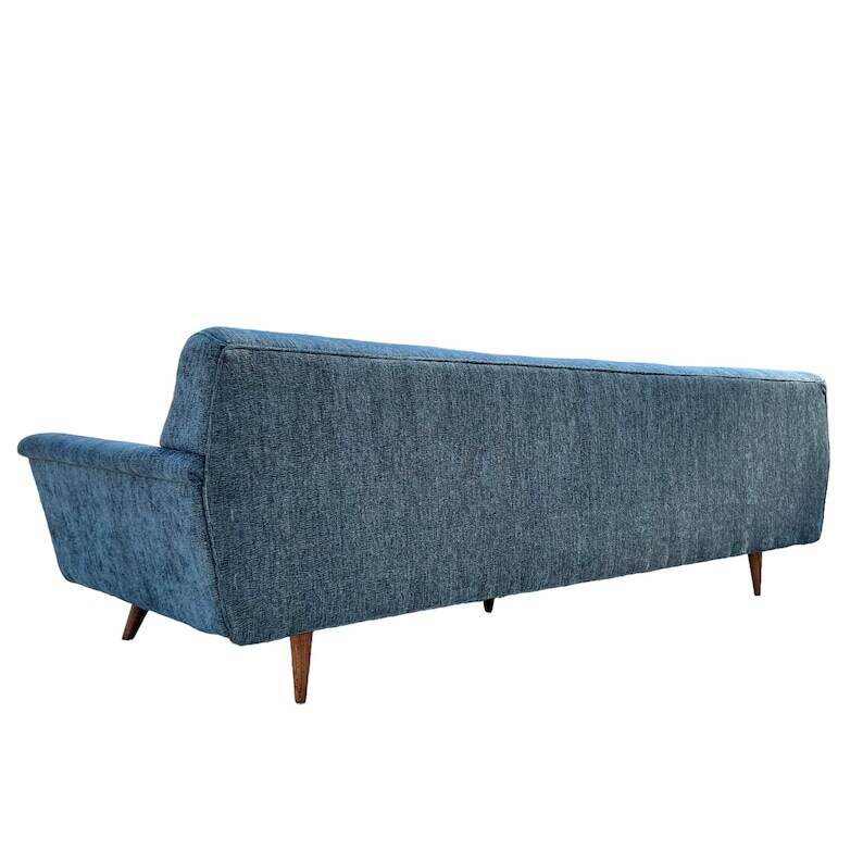 Vintage Mid-Century Modern Re-Upholstered Pearsall Style Blue Gondola Sofa