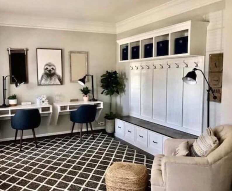 NEW YORK 5-section Mudroom bench with storage