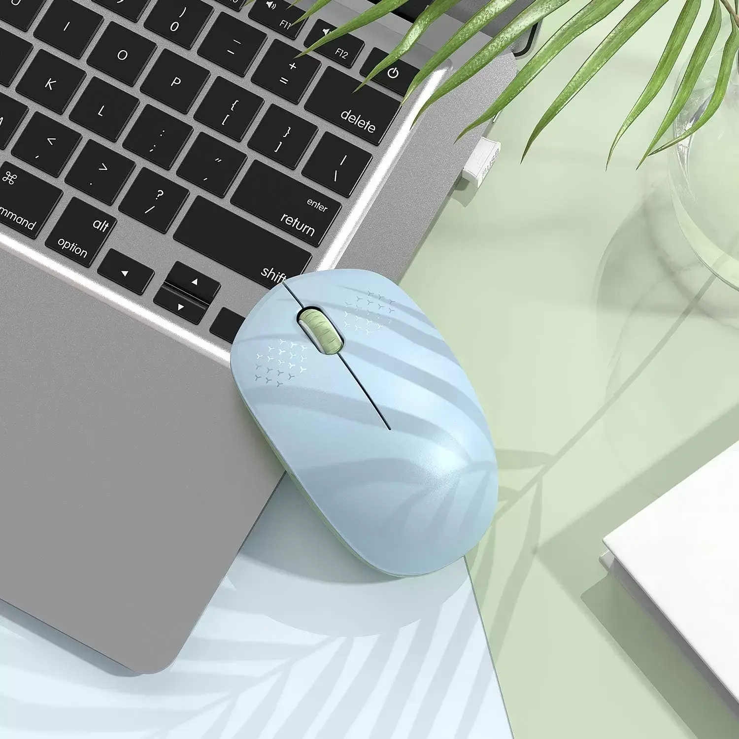 seenda Wireless Mouse, 2.4G Noiseless Mouse with USB Receiver - Portable Computer Mice for PC, Tablet, Laptop with Windows System - Mint Green