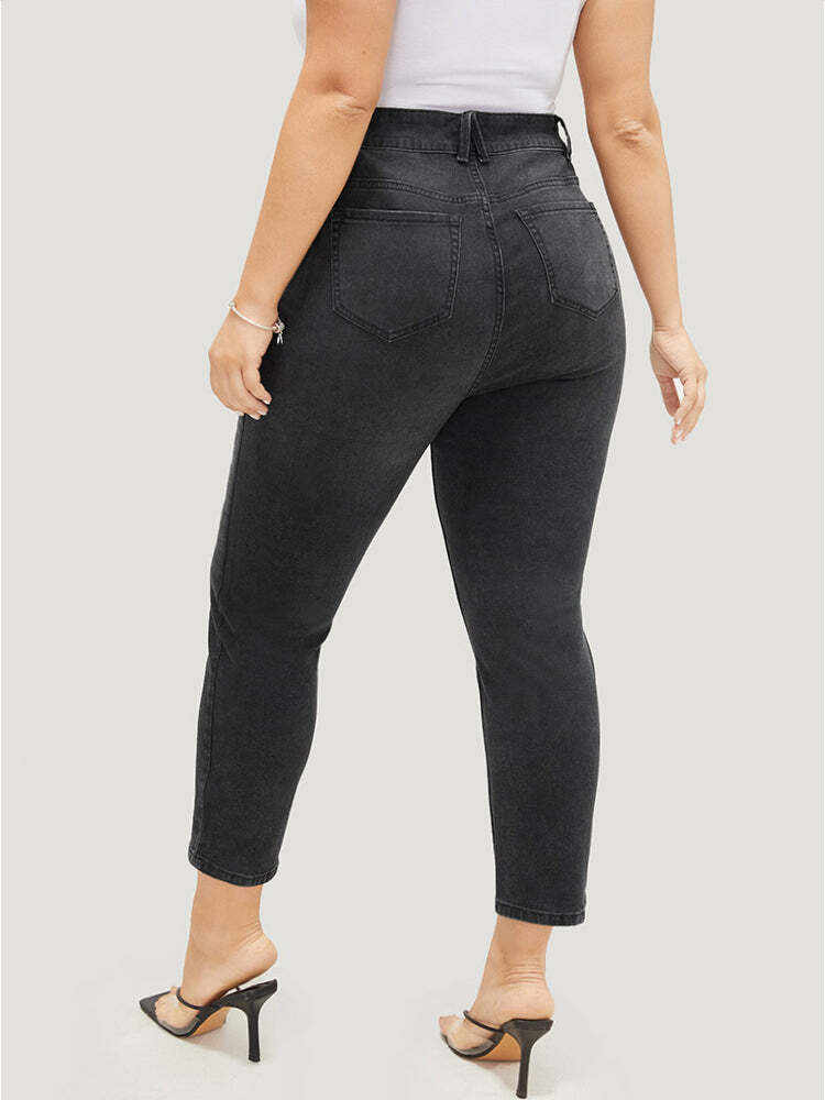 Skinny Very Stretchy High Rise Black Wash Jeans
