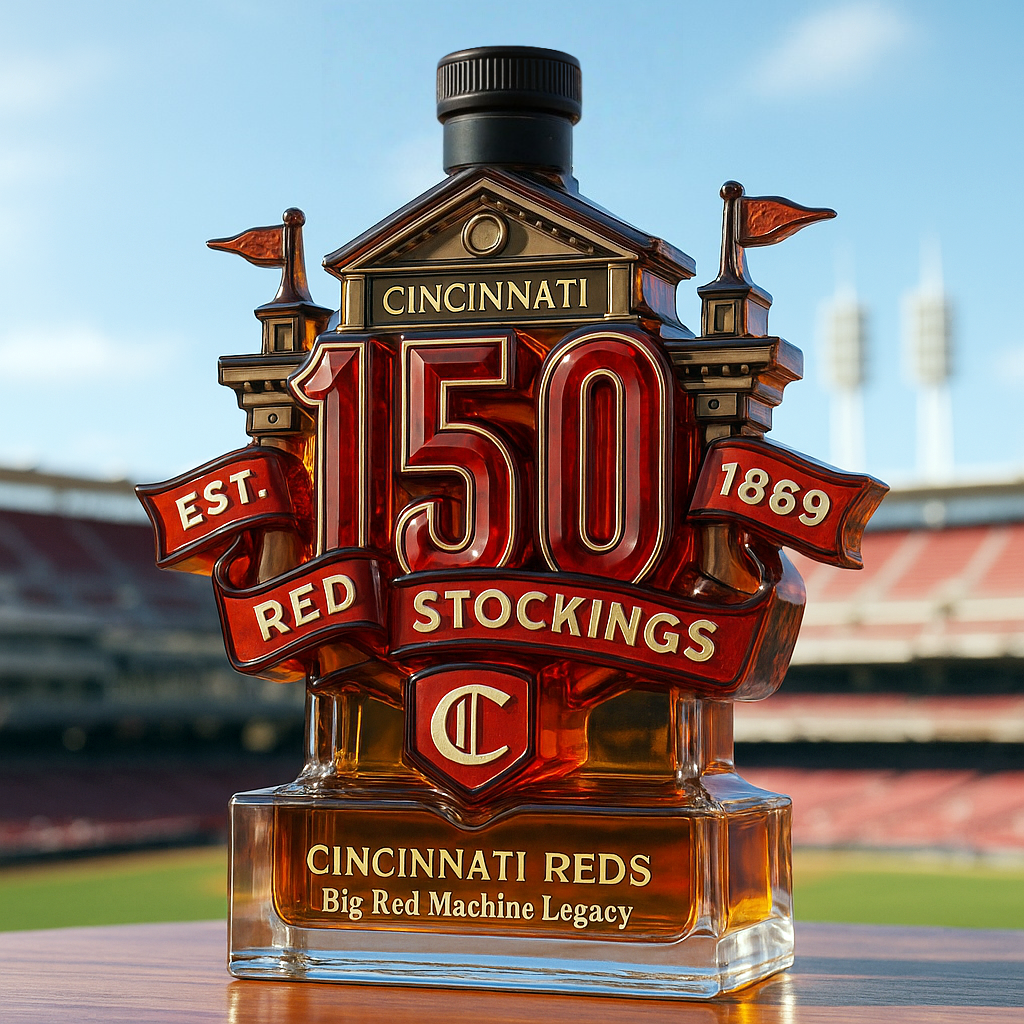 Cincinnati Reds Commemorative Whiskey Bottle