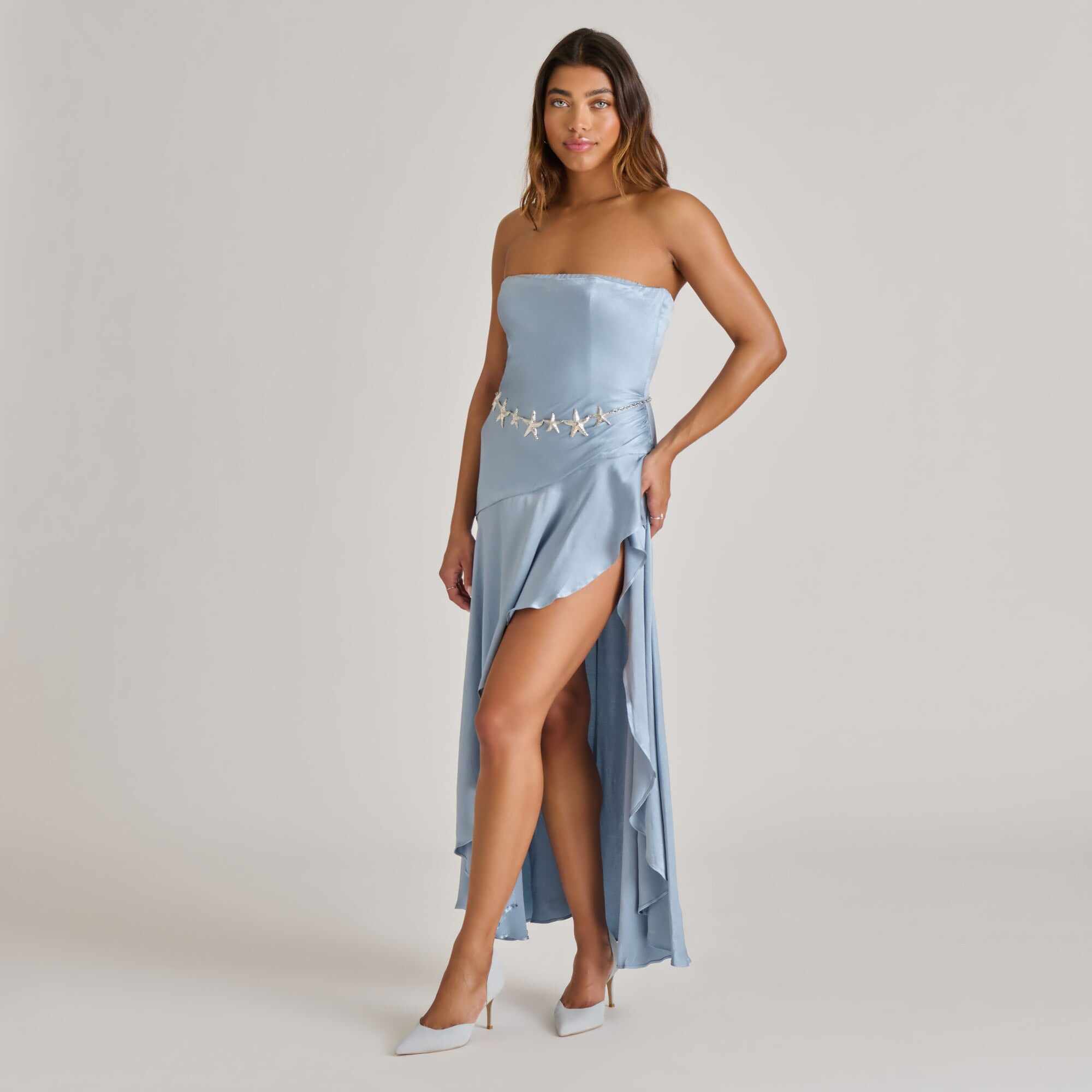 ELOY HEELS LIGHT BLUE SUEDE