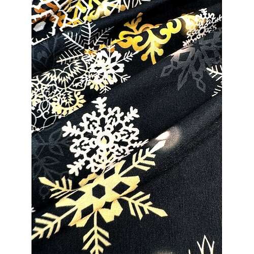 Women's Christmas Sweatshirt Reindeer Snowflake Print Long Sleeve Crew Neck Holiday Red White Casual Festive Winter Clothing Apparel