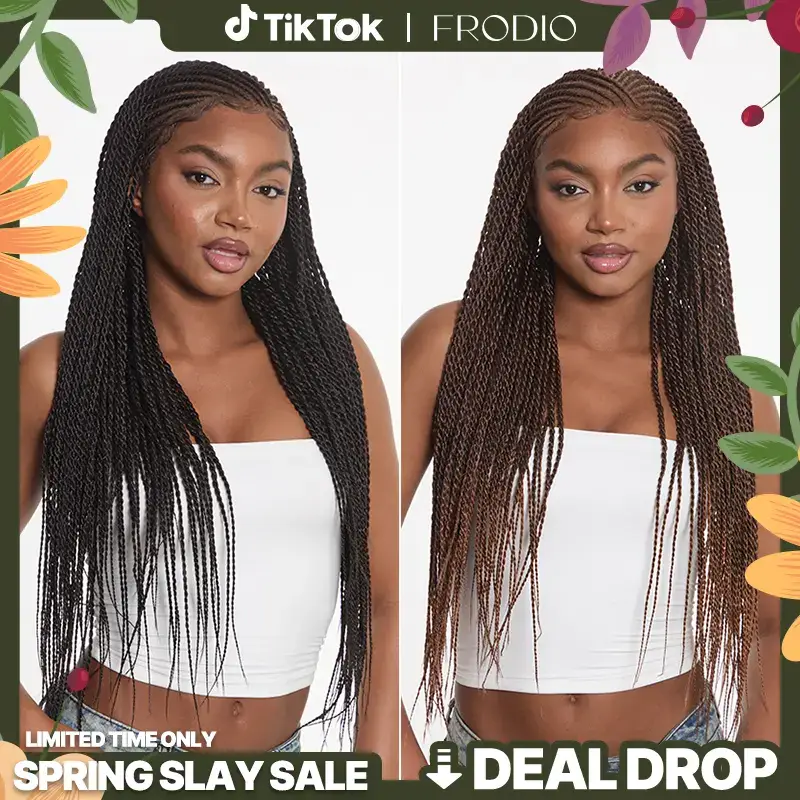 [New Arrival] Frodio Veralux™ Fiber 13×5 Lace Front Glueless Braided Wig – Two-Strand Twist Braids Style, Beginner Friendly