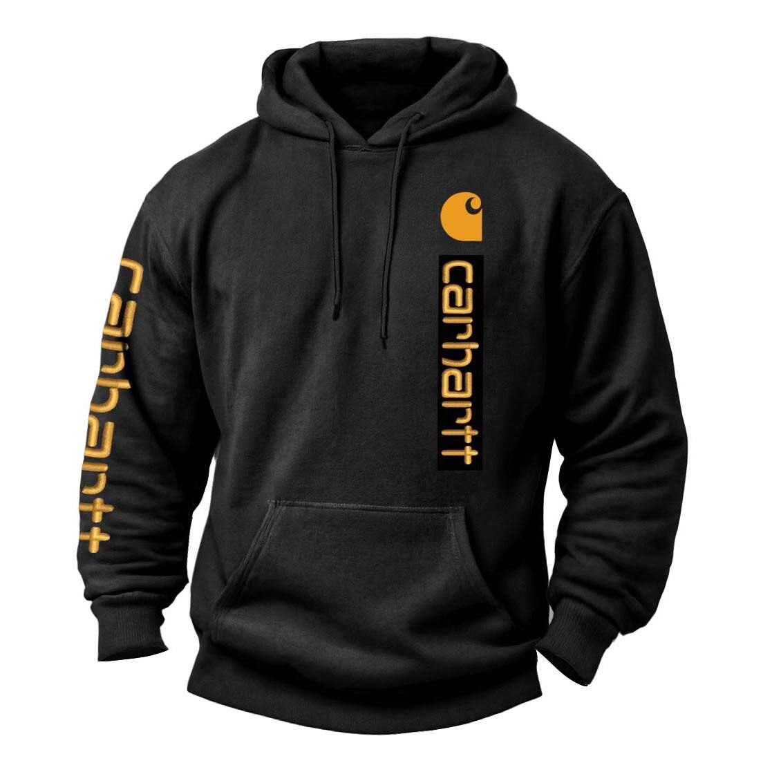 Men's Vintage Letter Print Pocket Long Sleeve Hoodie