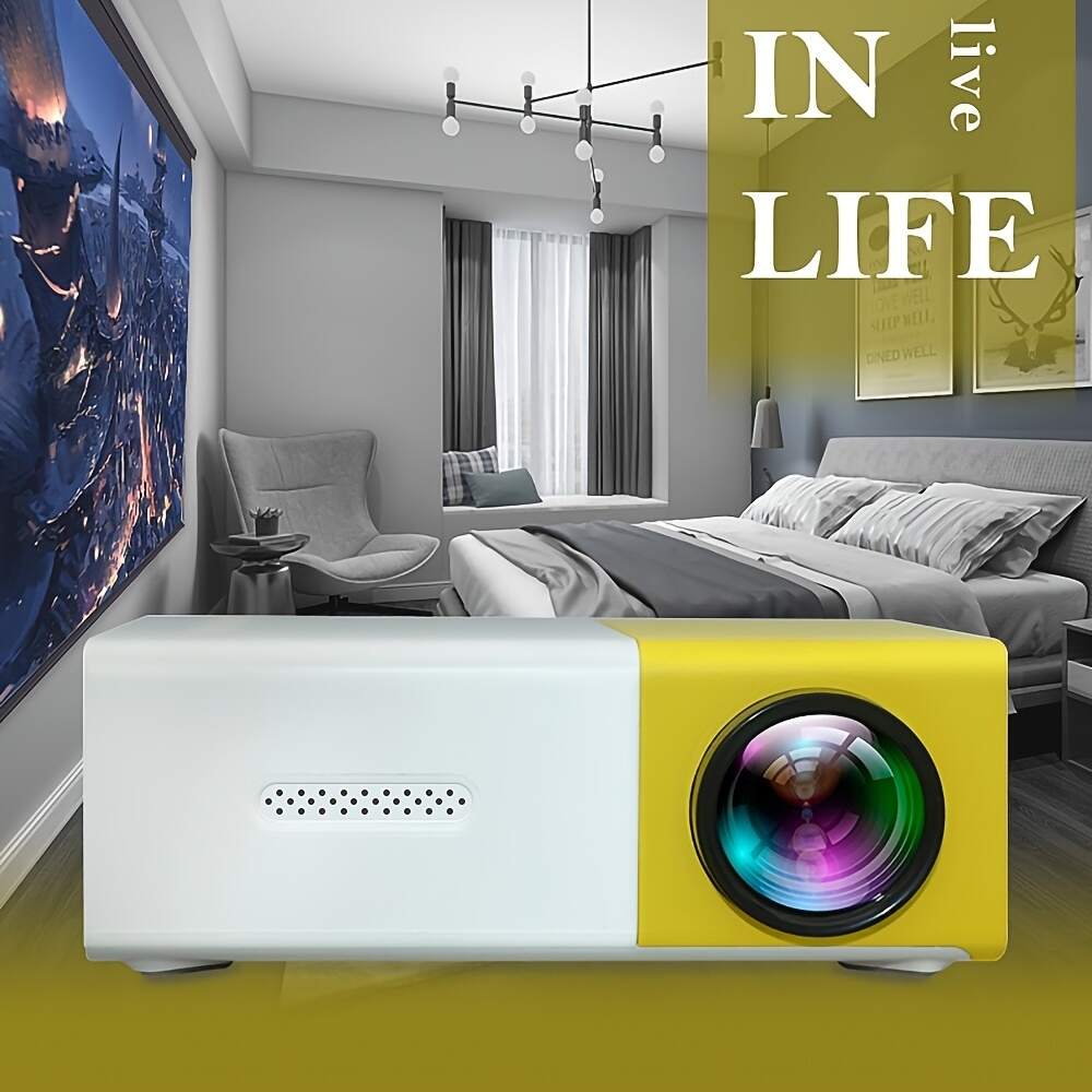 HD Mini Projector , Support For HDMI, USB, And Memory SD Card - Enhance Your Movie, TV, And Gaming Experience,For Office/School/Meeting/Team Building/Presentation.Compatible With Android/IOS/Windows