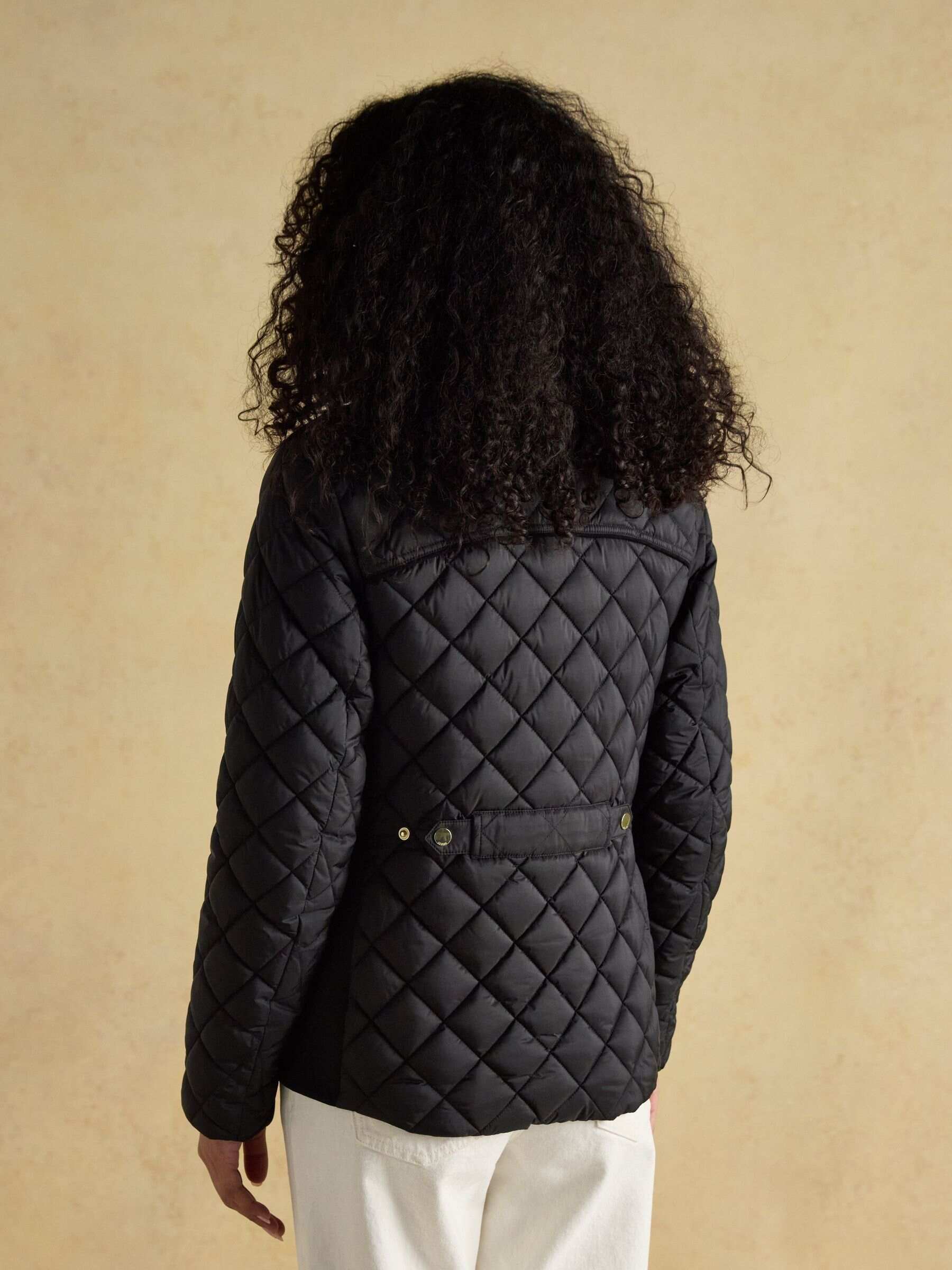 Braemar Luxe Navy Blue Showerproof Diamond Quilted Coat