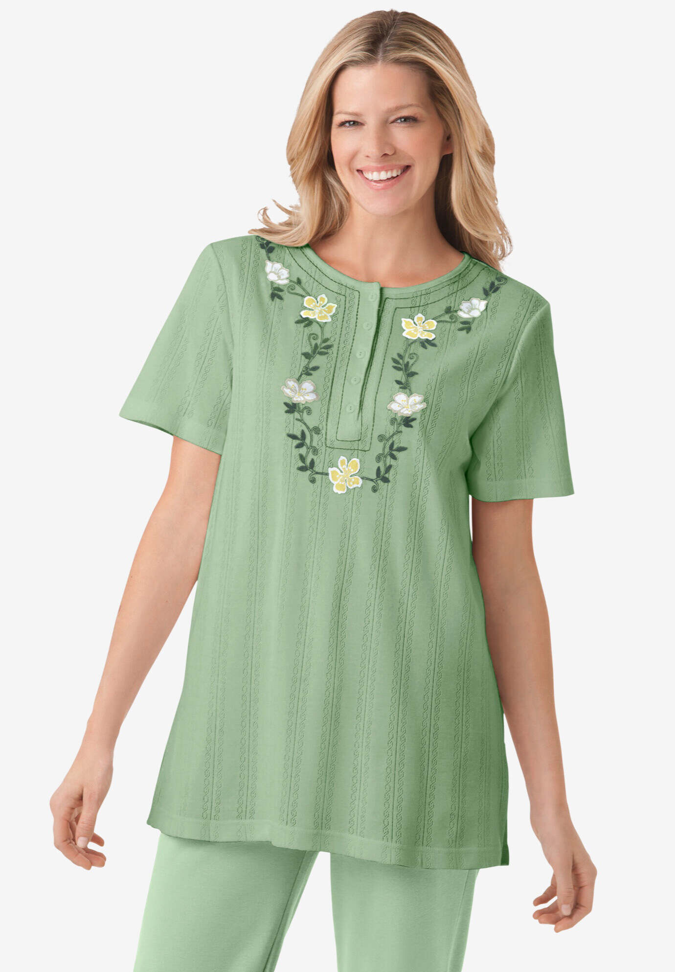 7-Day Embroidered Pointelle Tunic