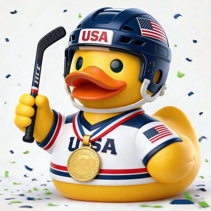 USA Men’s Hockey Olympic Gold Medal Duck