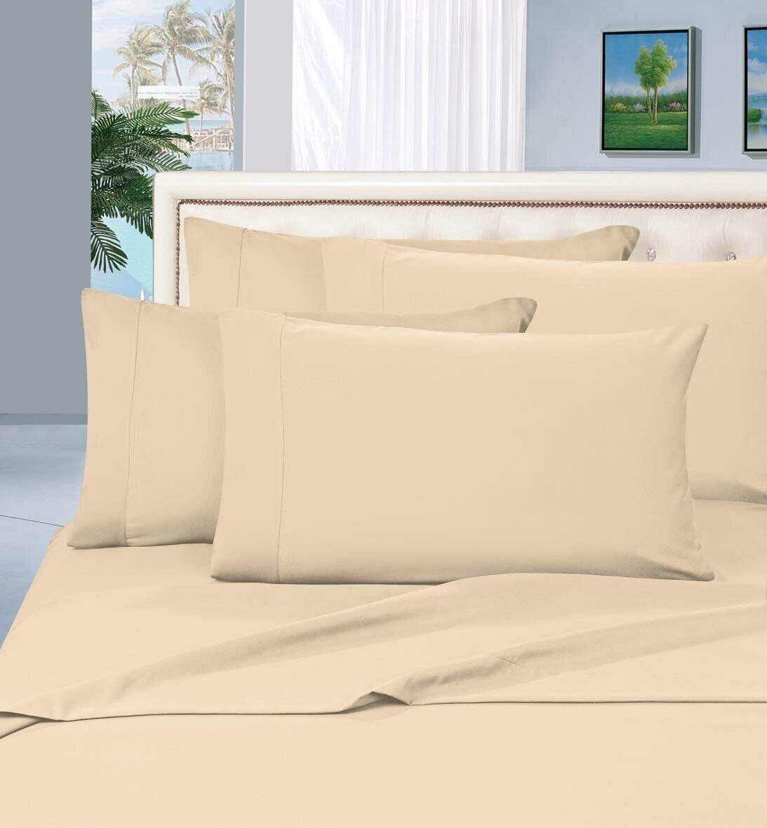 Wrinkle Resistant Luxury 6 pcs Bed Sheet Set 1500 Thread Count Egyptian Quality Silky Soft